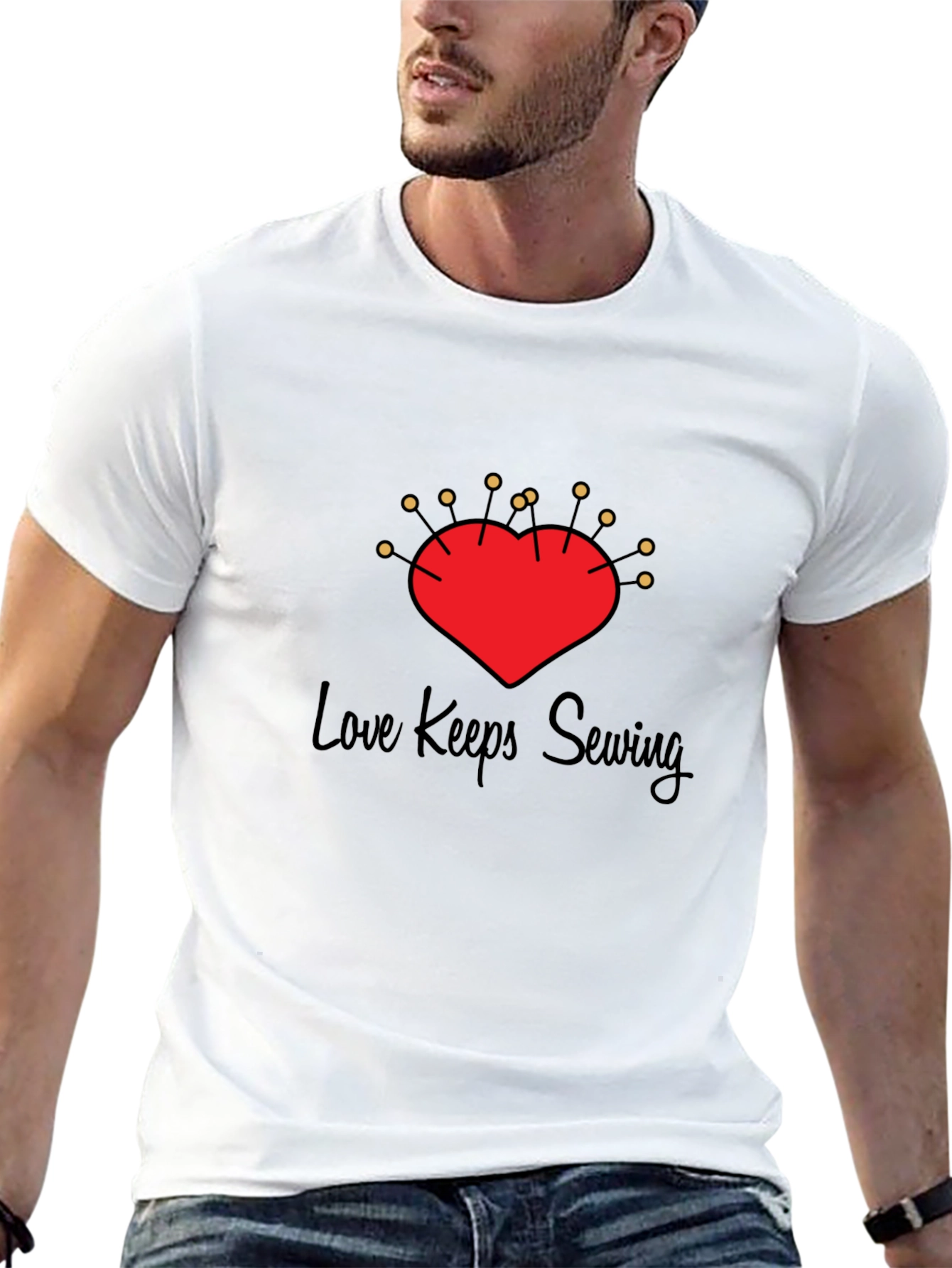 Love Sewing Heart Pin Cushion T-Shirt