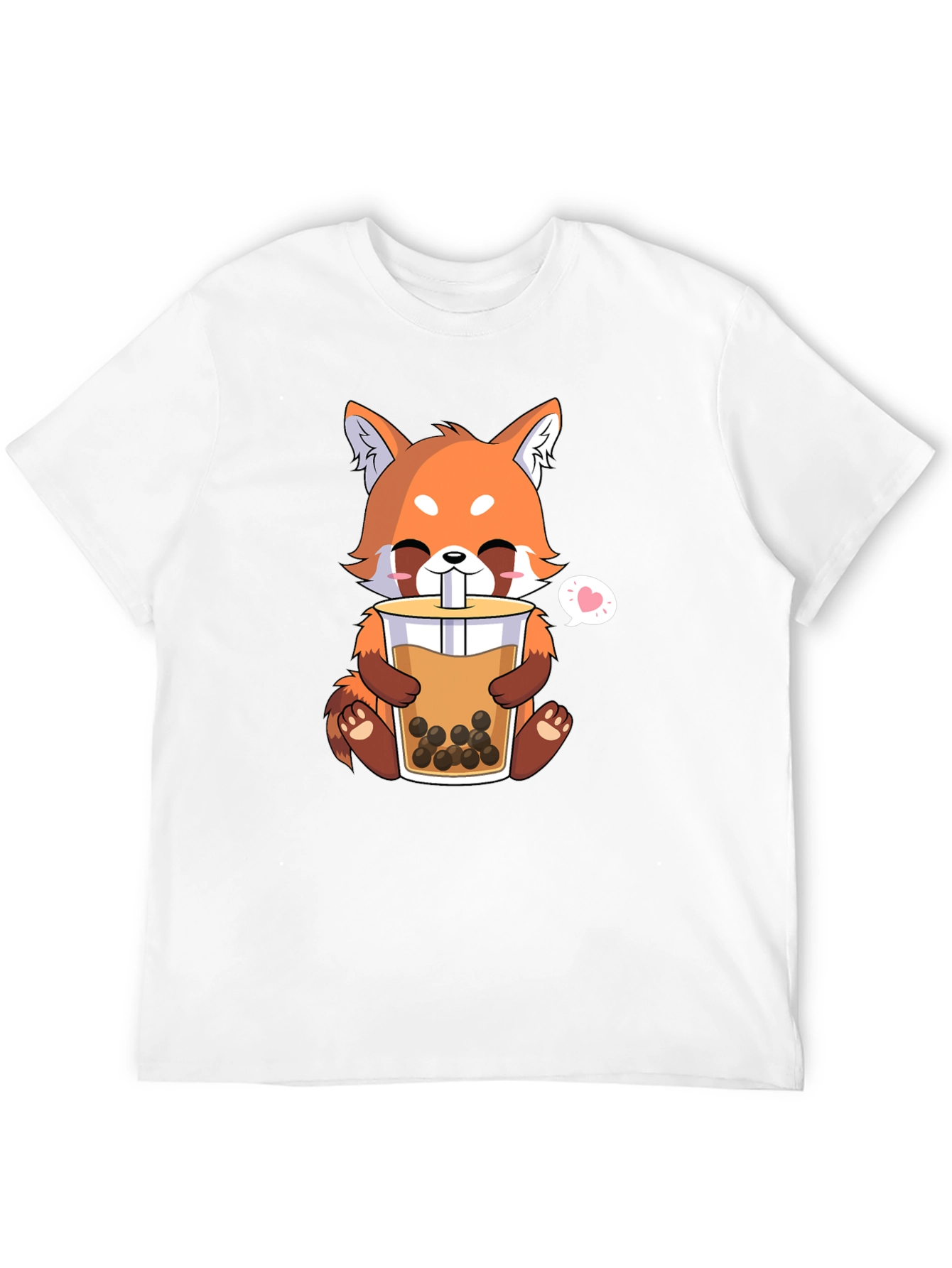 Cute Red Panda Bubble Tea Graphic T-Shirt