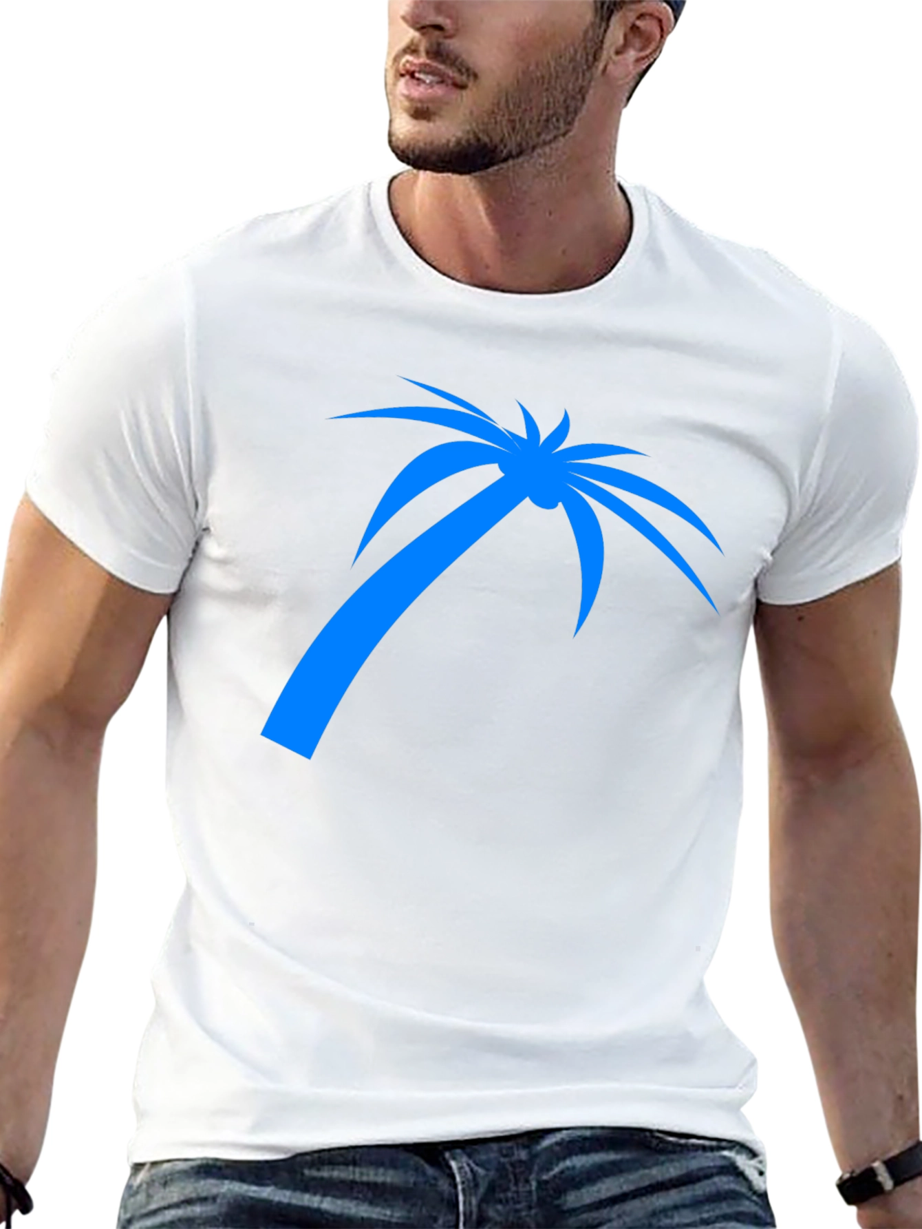 Mens Black Palm Tree Graphic T-Shirt