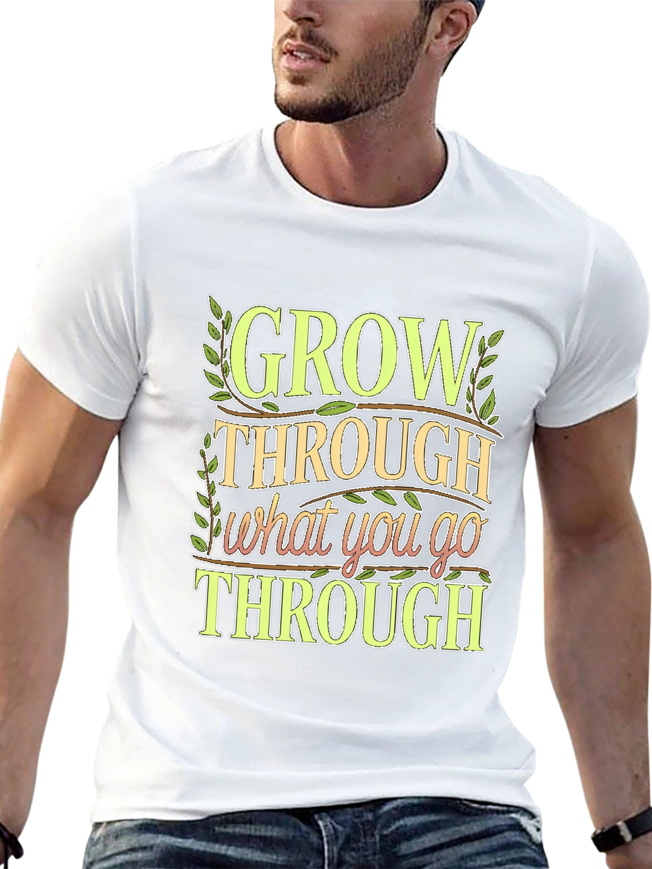 Motivational Grow Through What You Go Through Black Tee