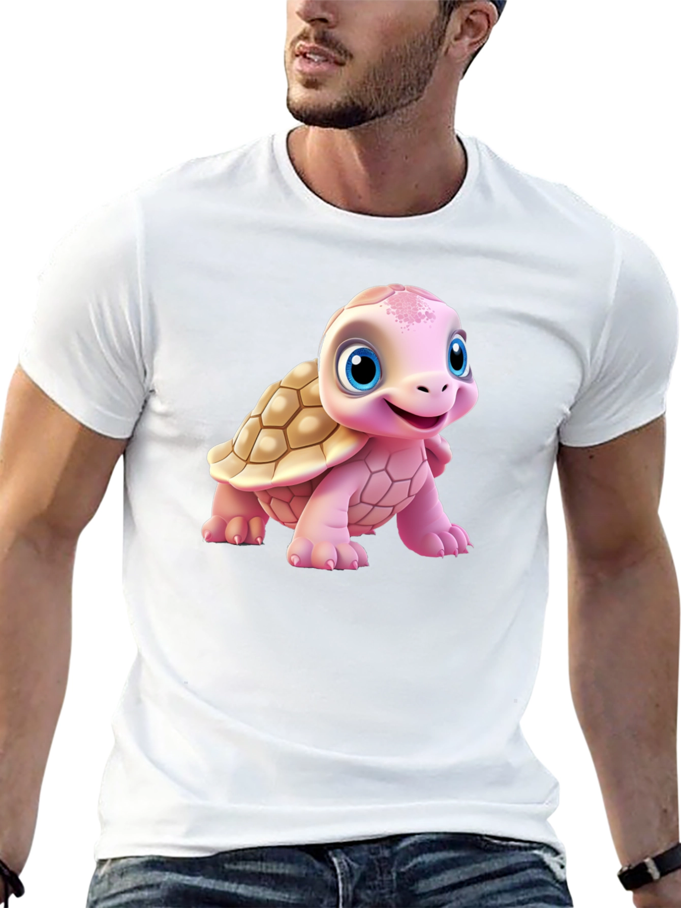 Cute Turtle Graphic Tee - Black Unisex T-Shirt