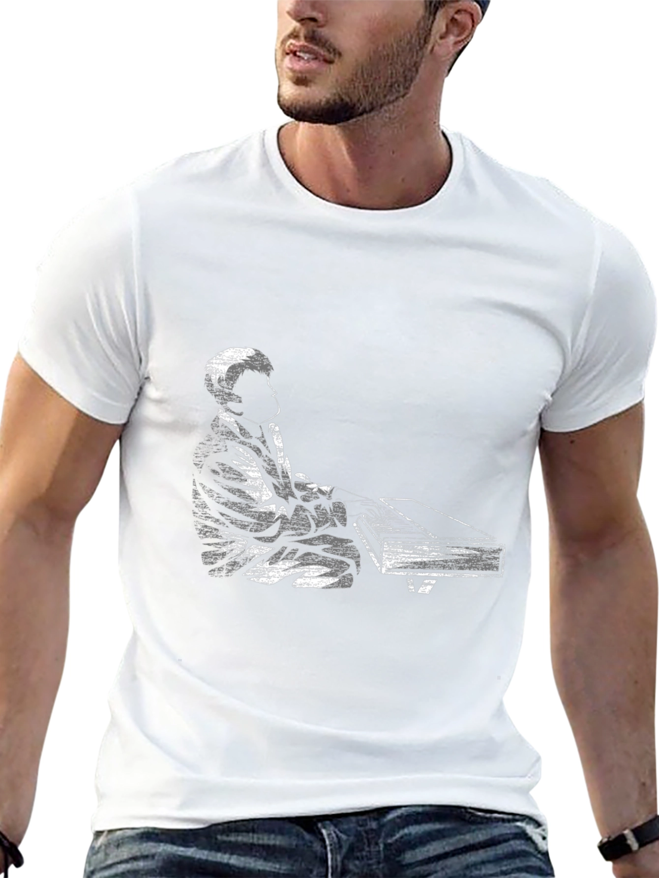 Piano Player Graphic Tee - Black