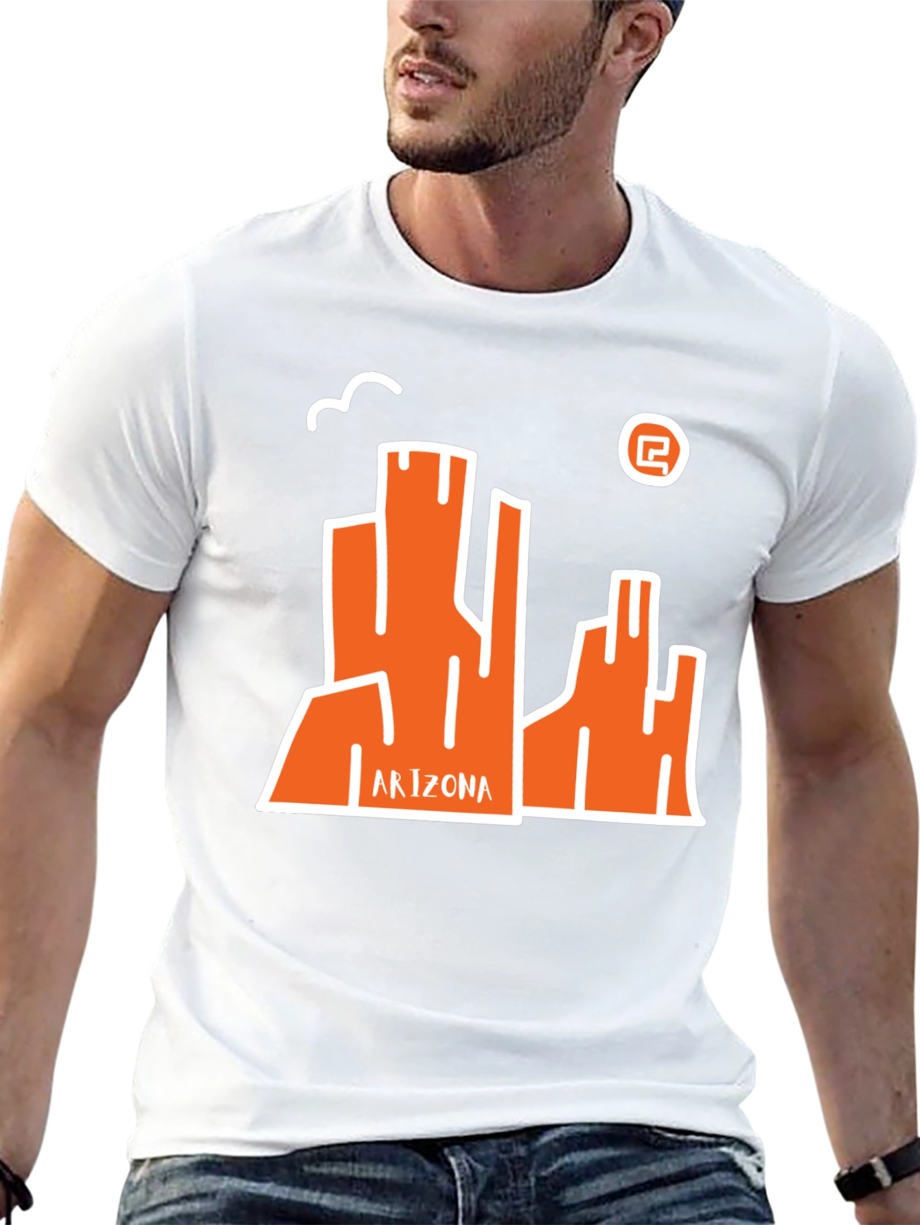 Arizona Graphic Tee - Black Cotton Casual T-Shirt
