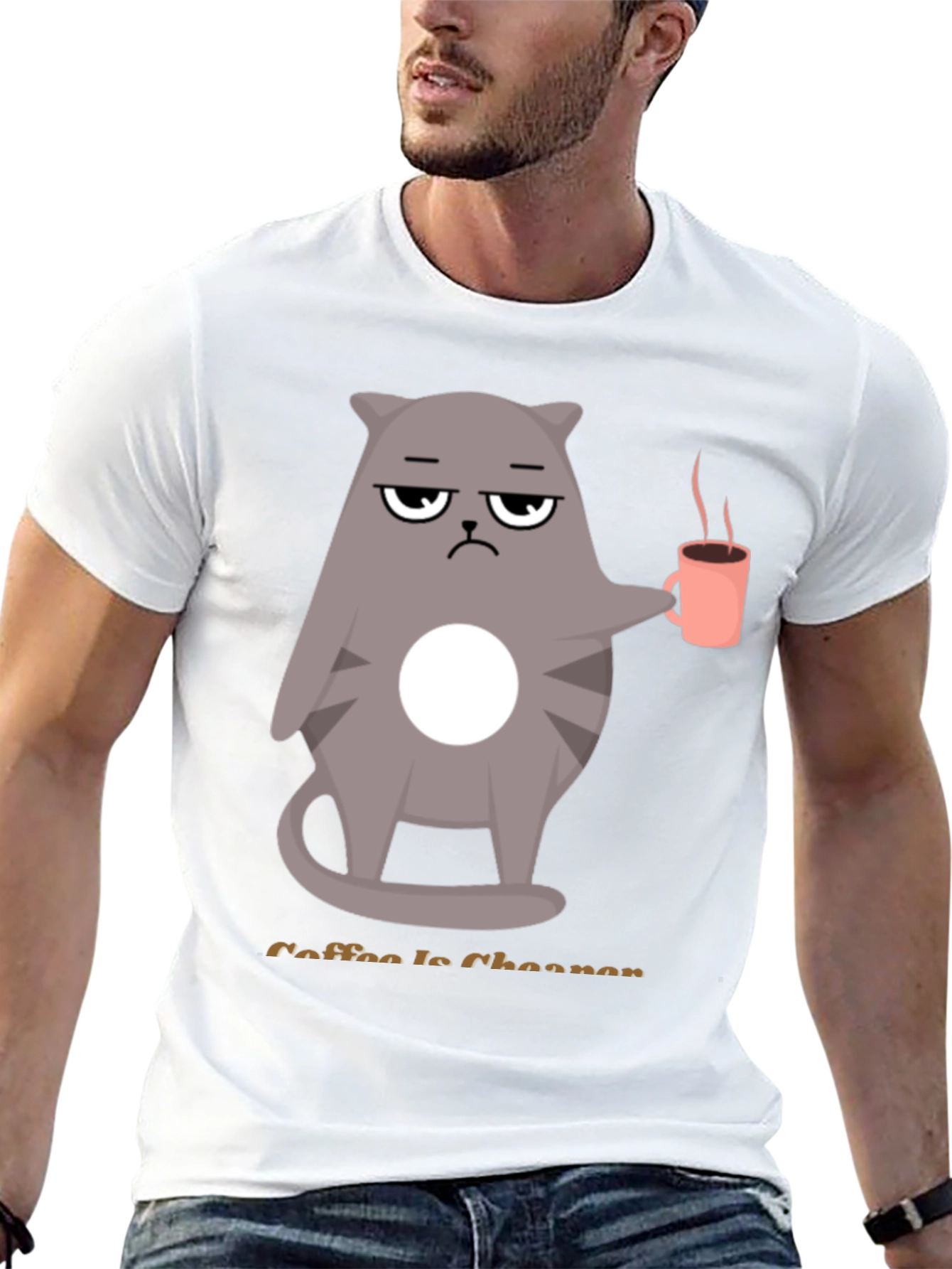 Coffee is Cheaper T-Shirt - Grumpy Cat Design