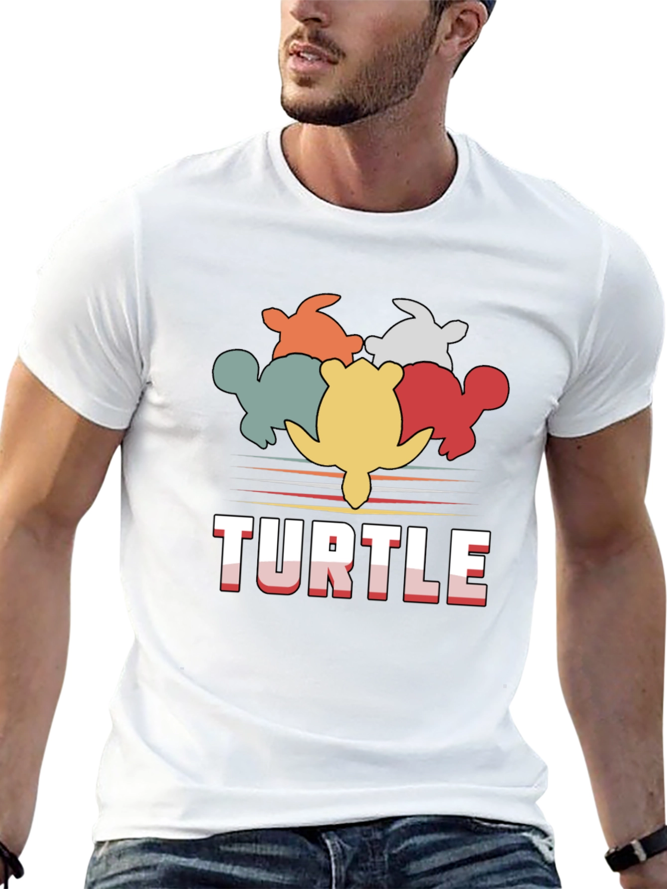Retro Turtle Graphic T-Shirt - Comfort Cotton Blend