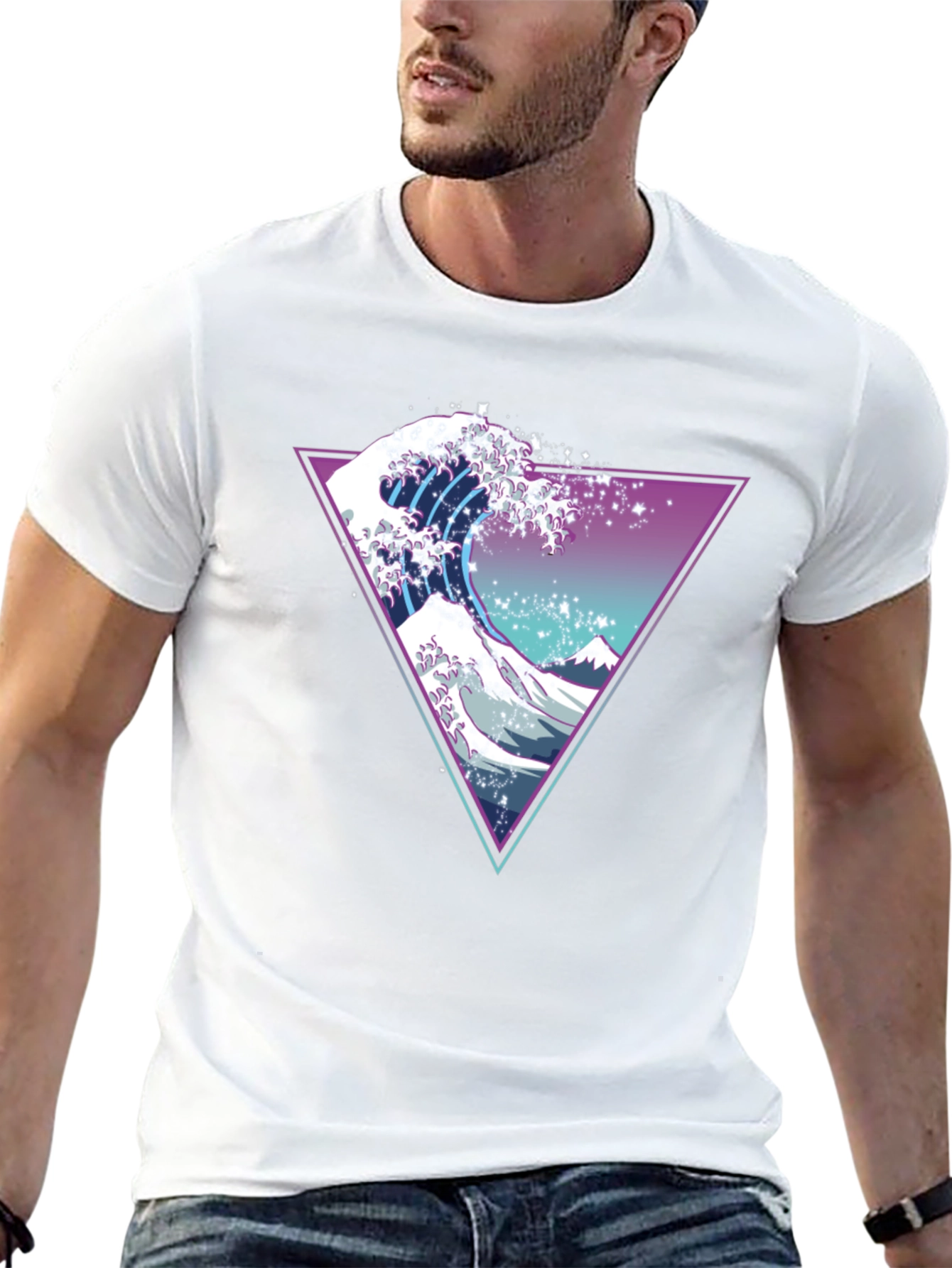 Neon Wave Graphic T-Shirt - Unique Retro Design