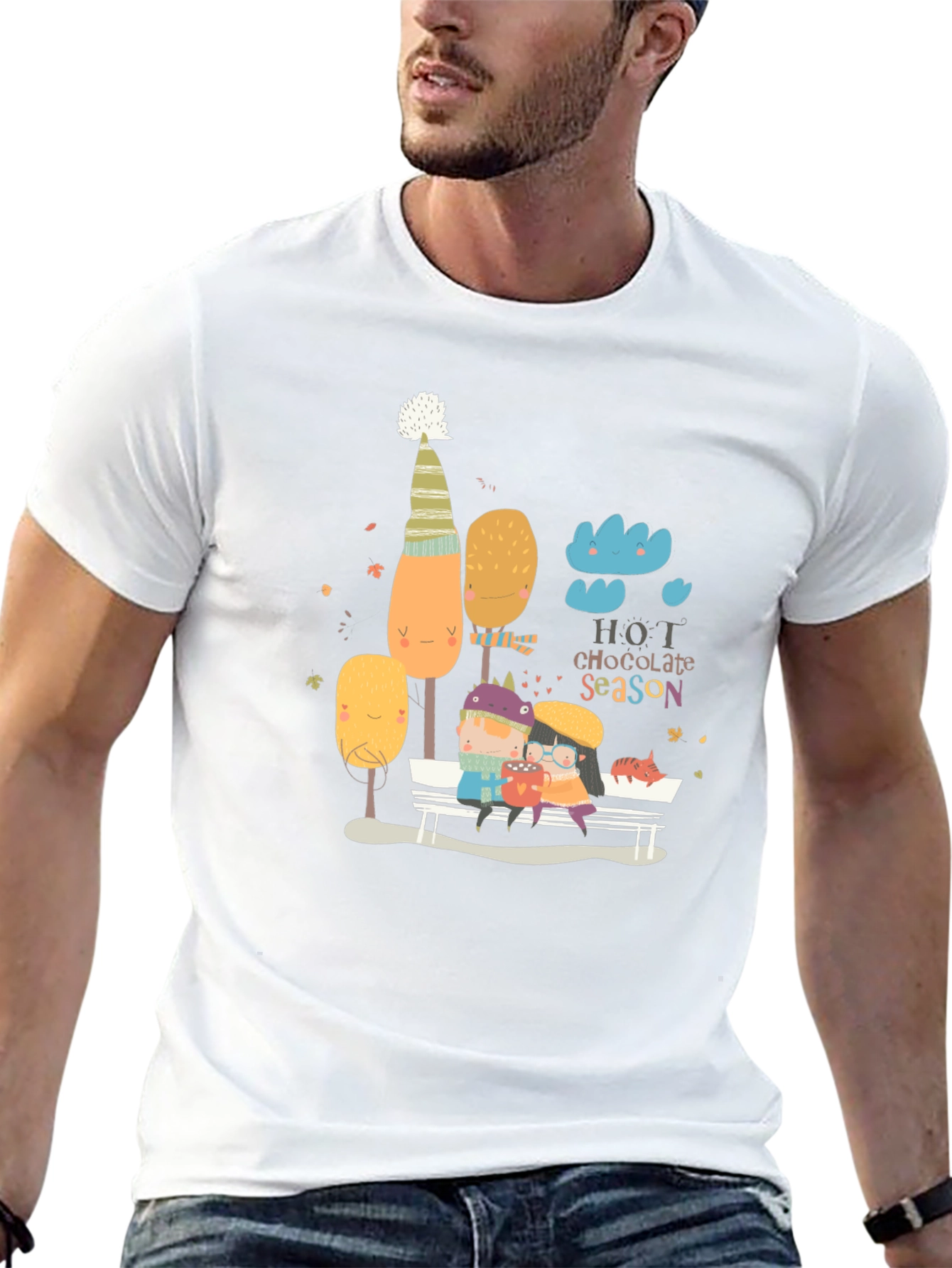 Hot Chocolate Season Graphic Tee - Cozy Fall Vibes