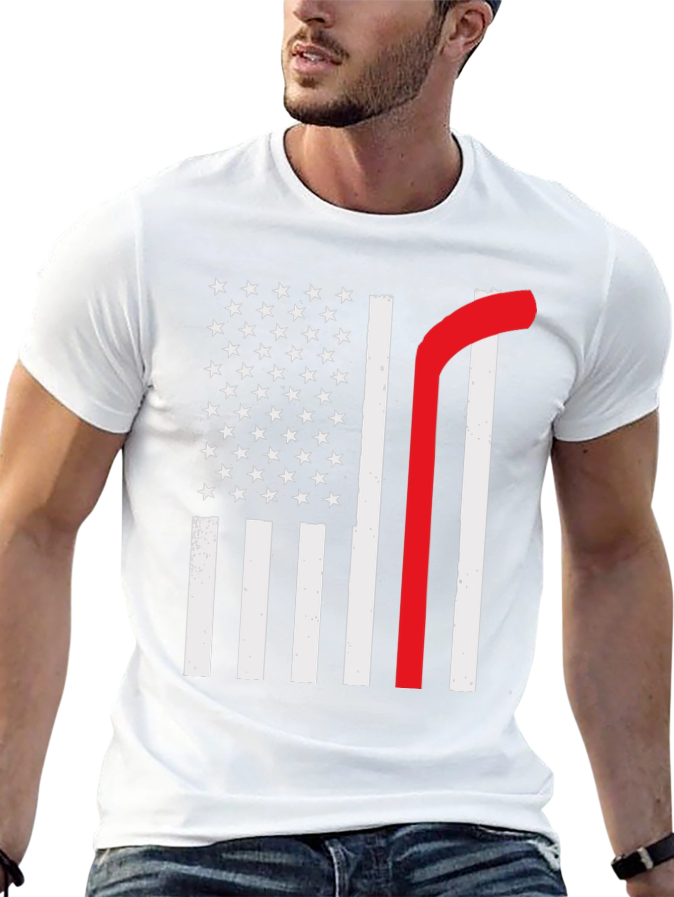 American Flag Thin Red Line Graphic Tee