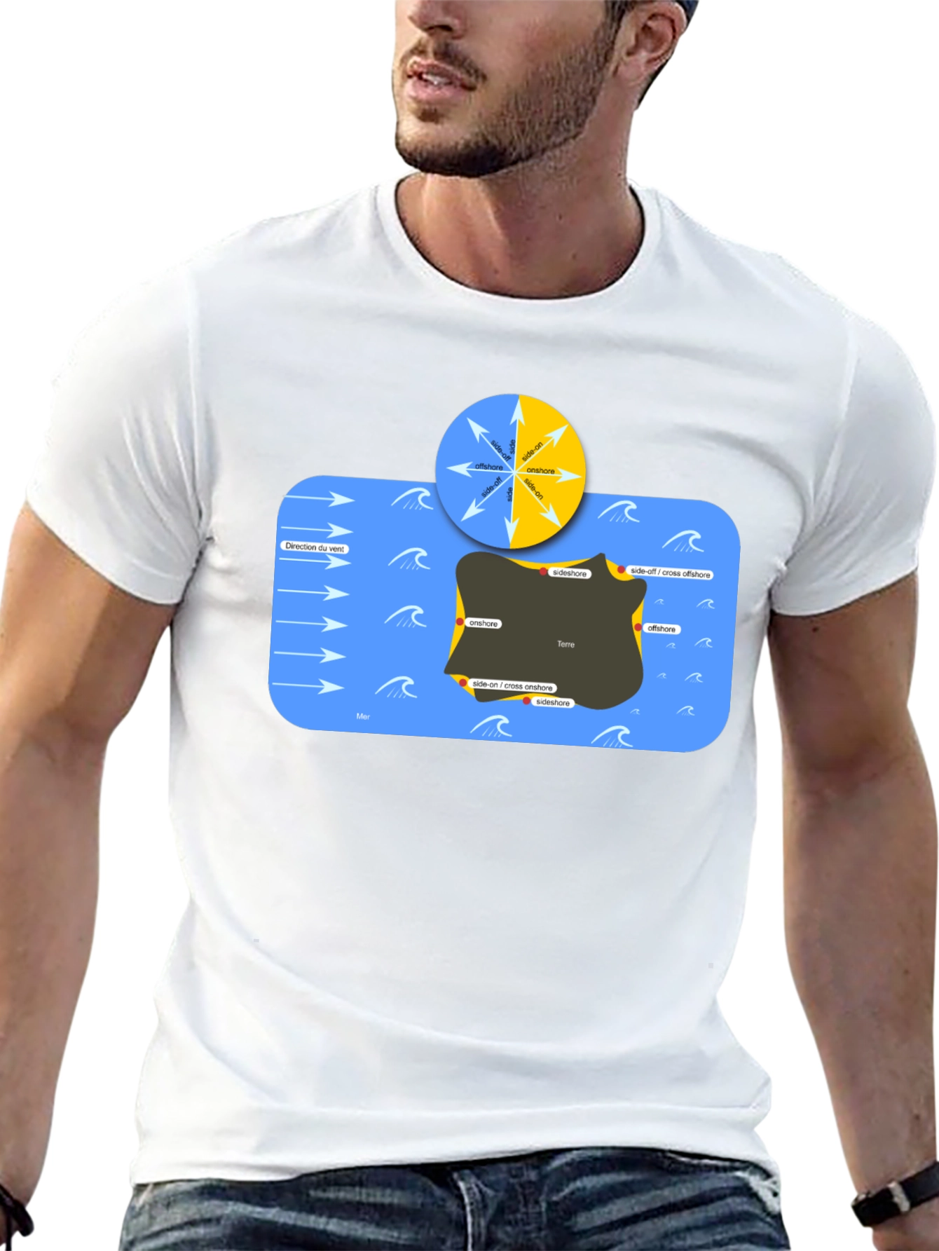Surfing Wind Direction Graphic T-Shirt