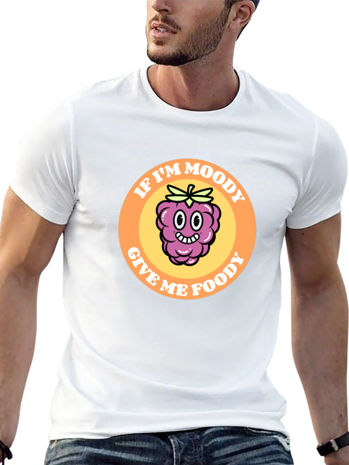 Moody Raspberry Graphic Tee - Black Cotton T-Shirt
