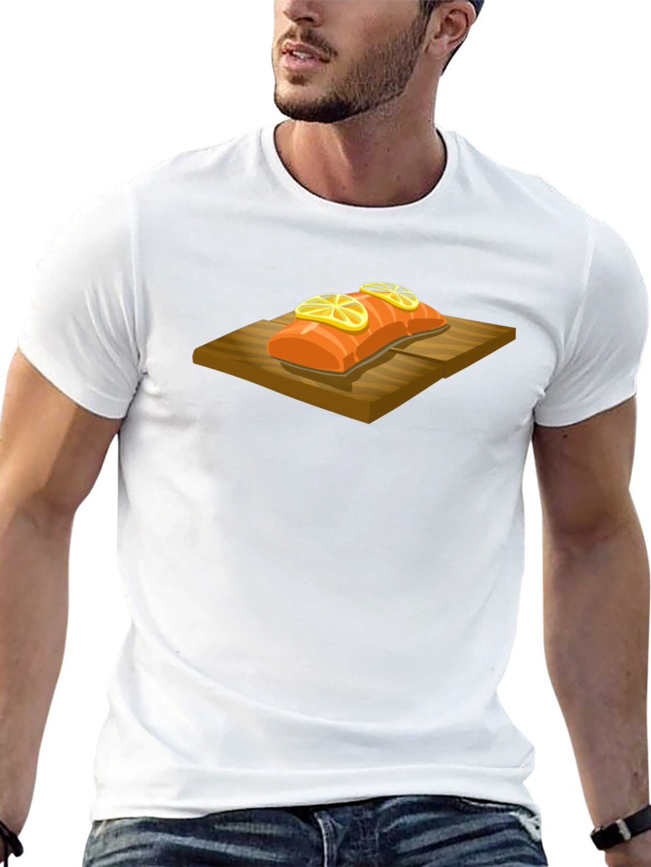 Salmon on Cedar Plank Graphic Tee - Black
