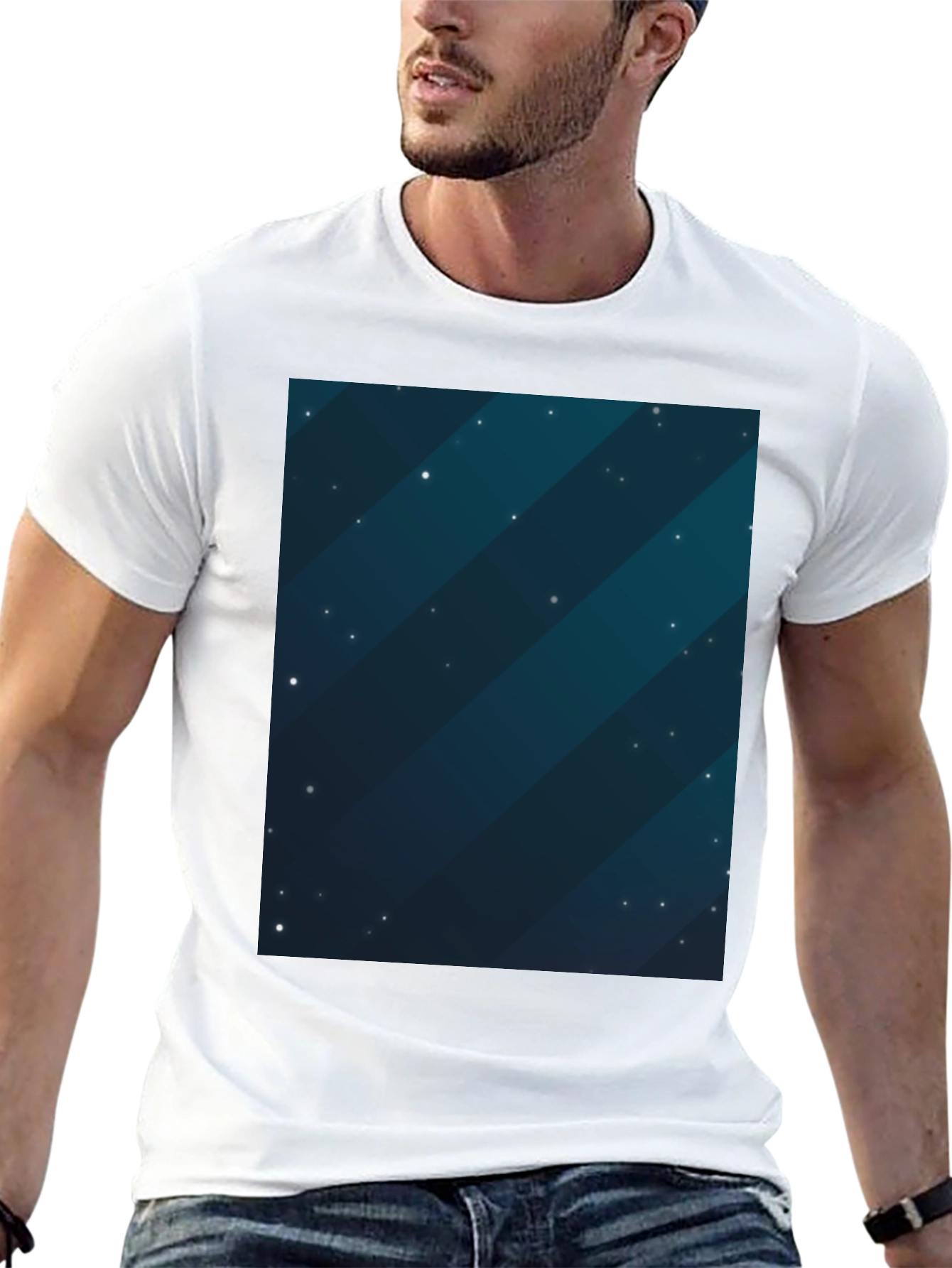 Cosmic Starfield Graphic Tee - Mens Black T-Shirt