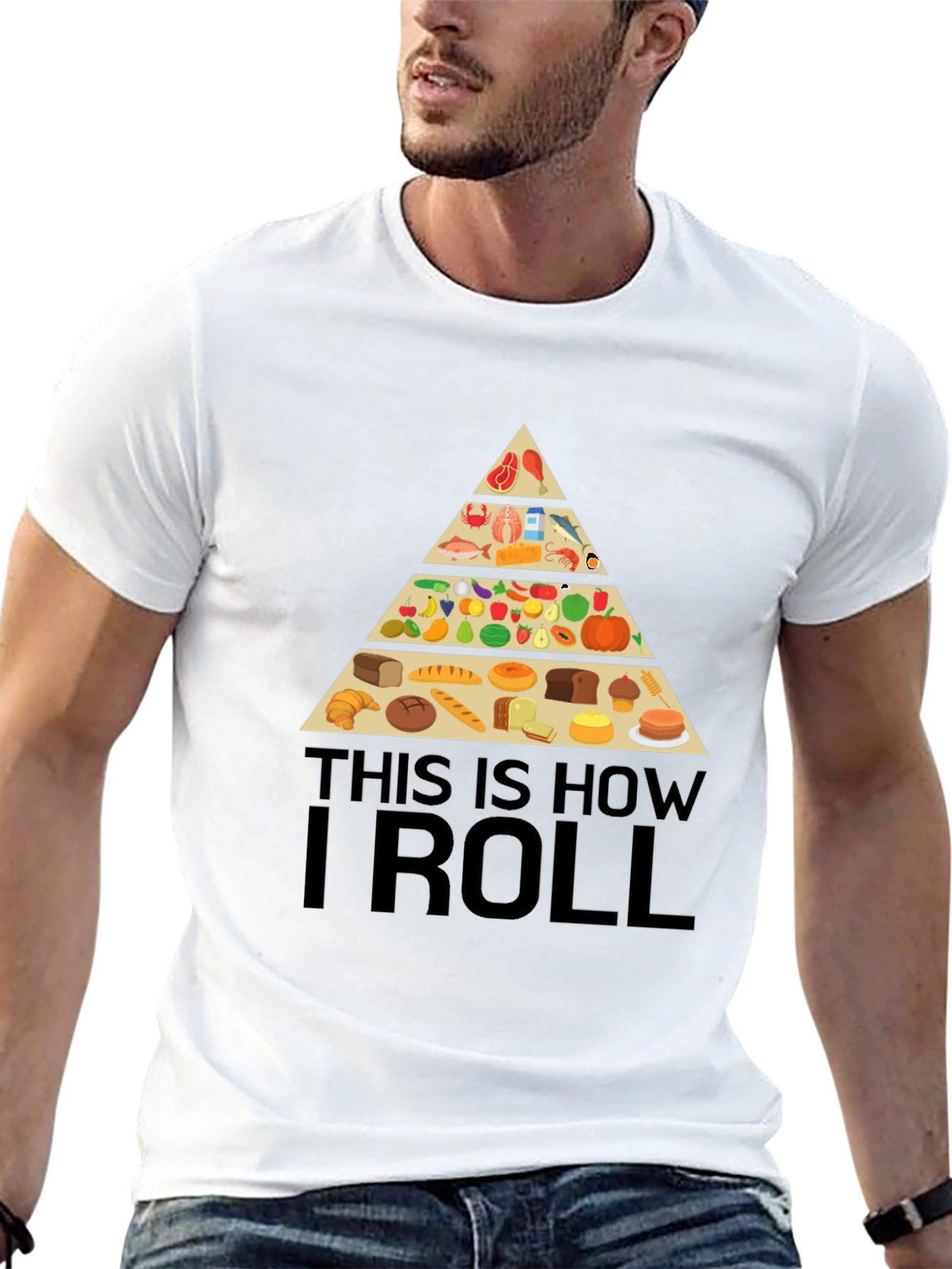 Food Pyramid T-Shirt - Funny Diet Tee