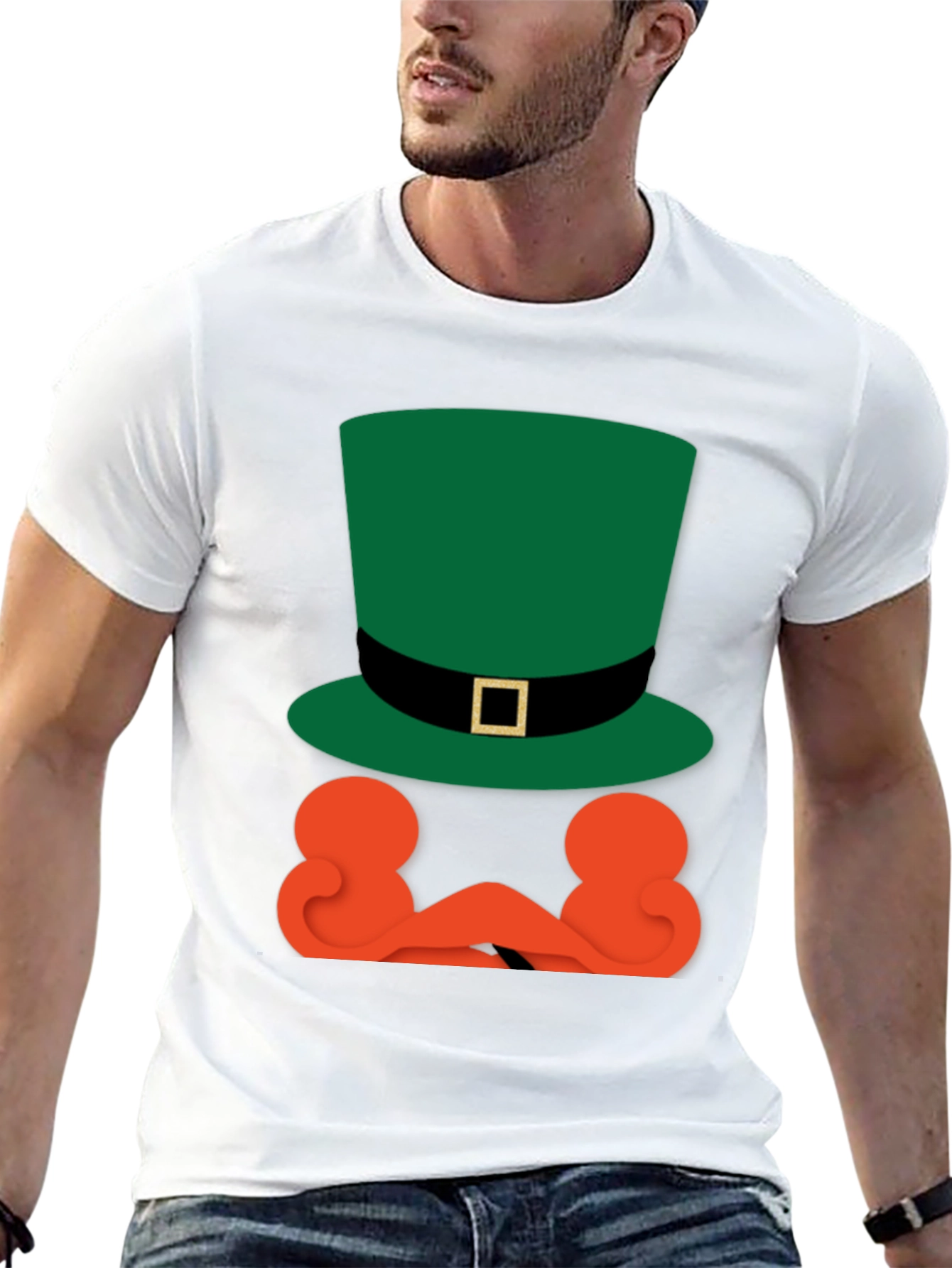 St. Patricks Day Leprechaun Hat & Beard Tee
