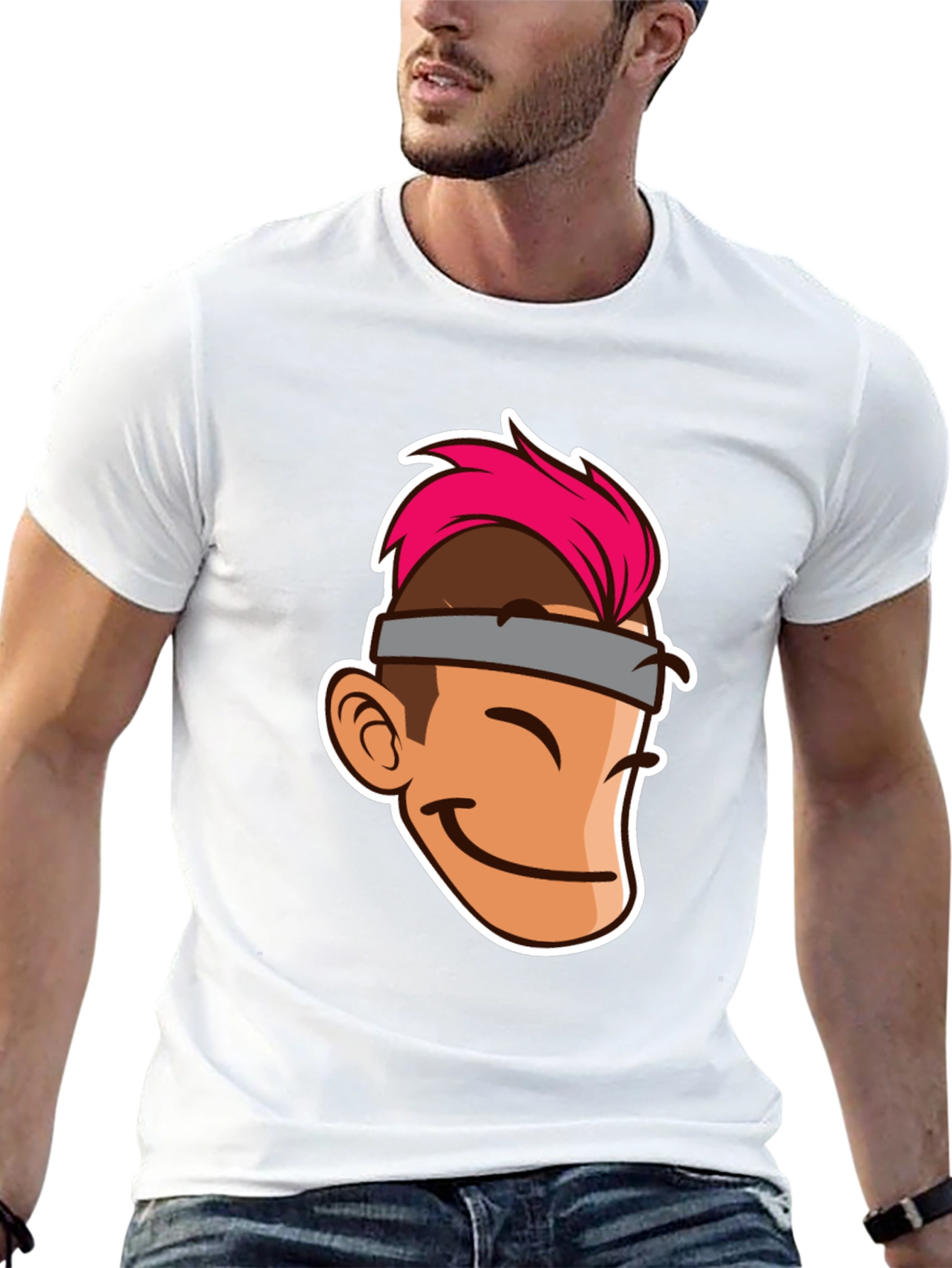 Cartoon Character Graphic Tee - Black T-Shirt