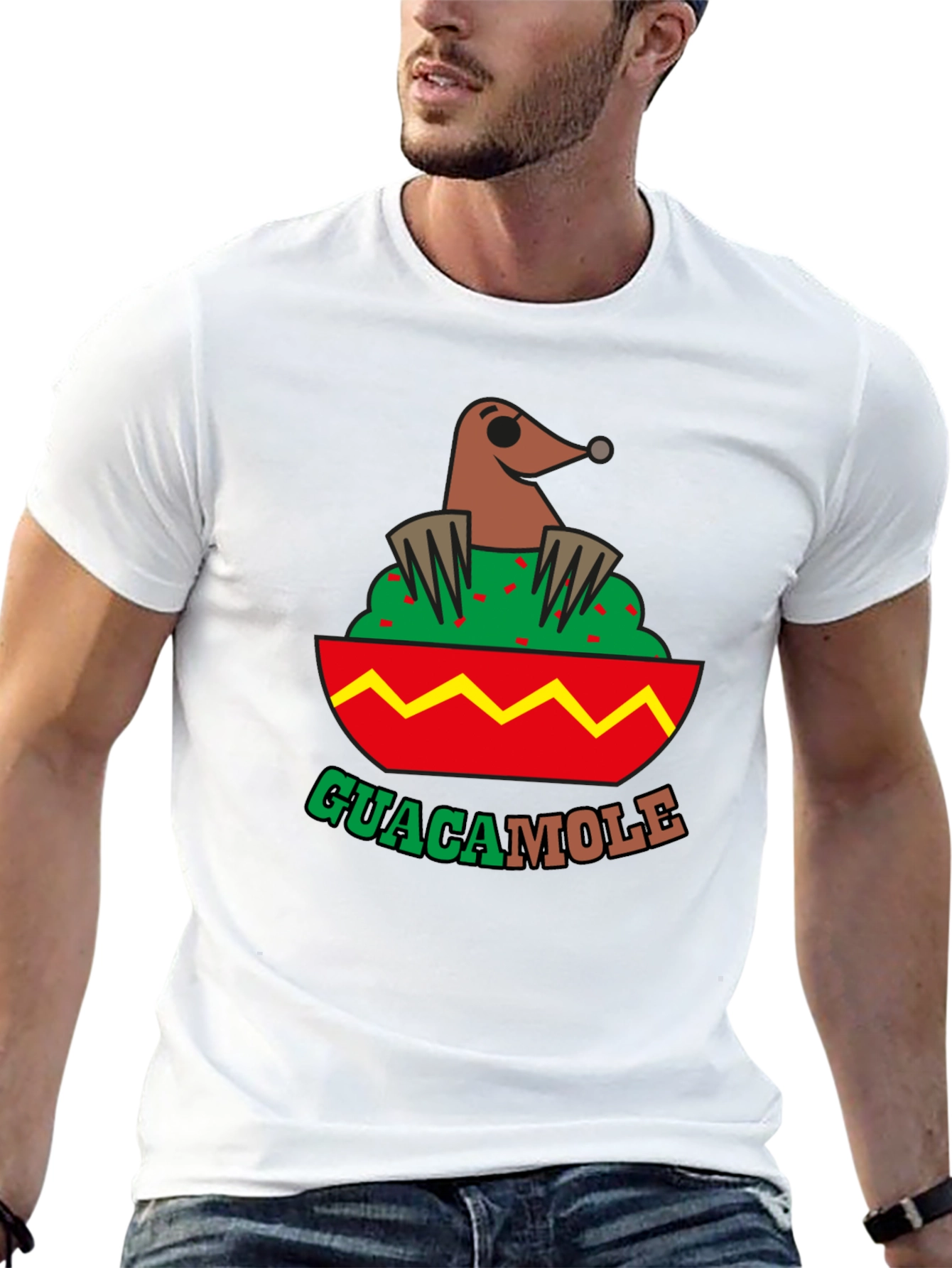 Guacamole Mole T-Shirt - Novelty Food Pun Tee