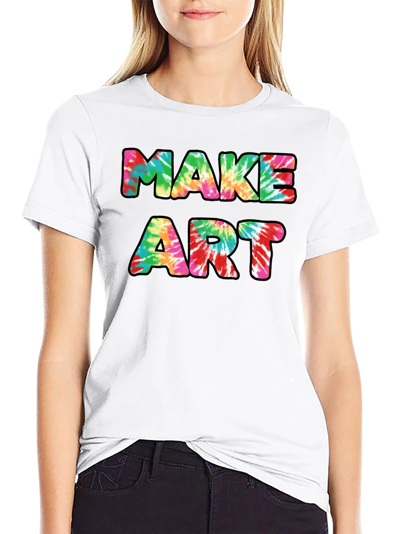 Tie-Dye Make Art Graphic Black T-Shirt