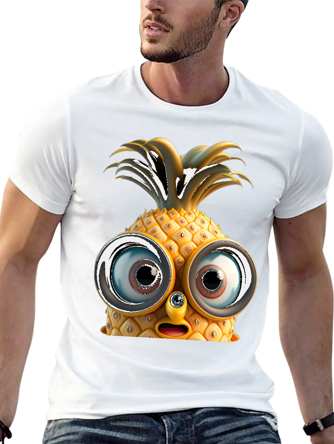 Pineapple Face Graphic Tee - Funny Fruit T-Shirt