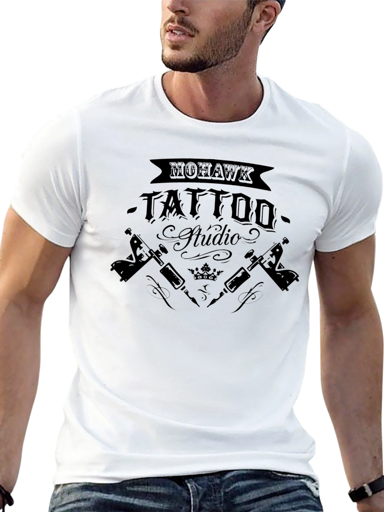Mohawk Tattoo Studio Black Graphic T-Shirt