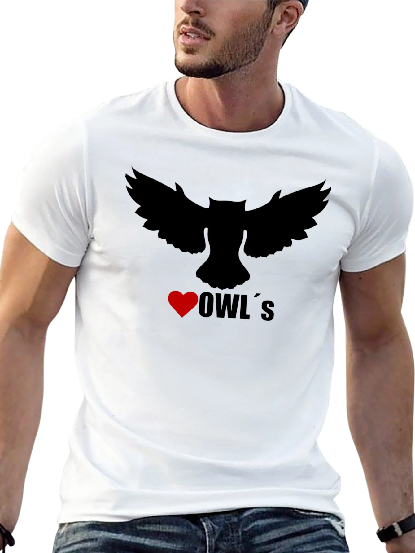 I Heart Owls Graphic T-Shirt - Black Cotton Tee