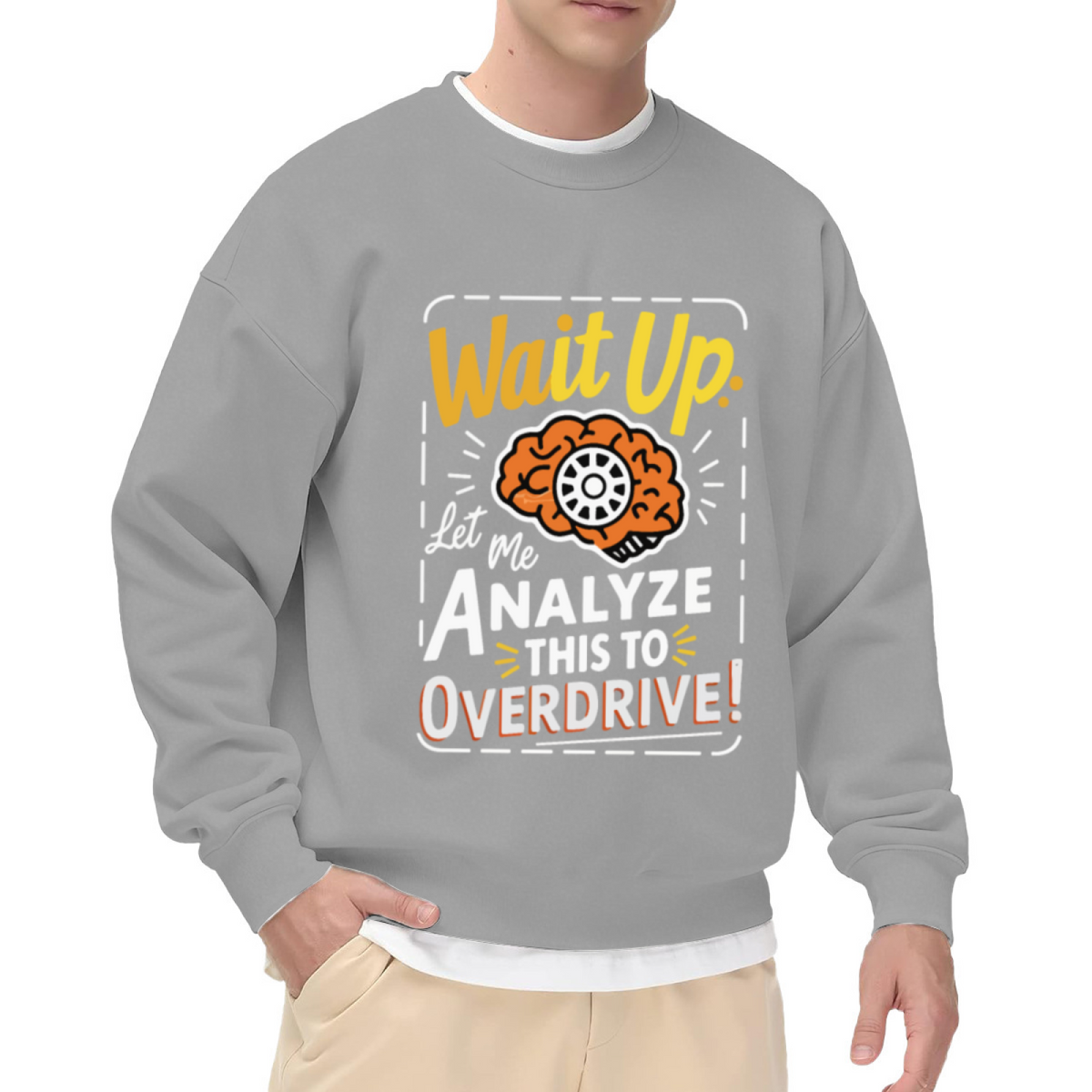 Wait Up My Brain Has Too Many Tabs Open - Funny Brain Graphic ԲÁìÎÀÒ | Unisex Pullover Sweatshirt