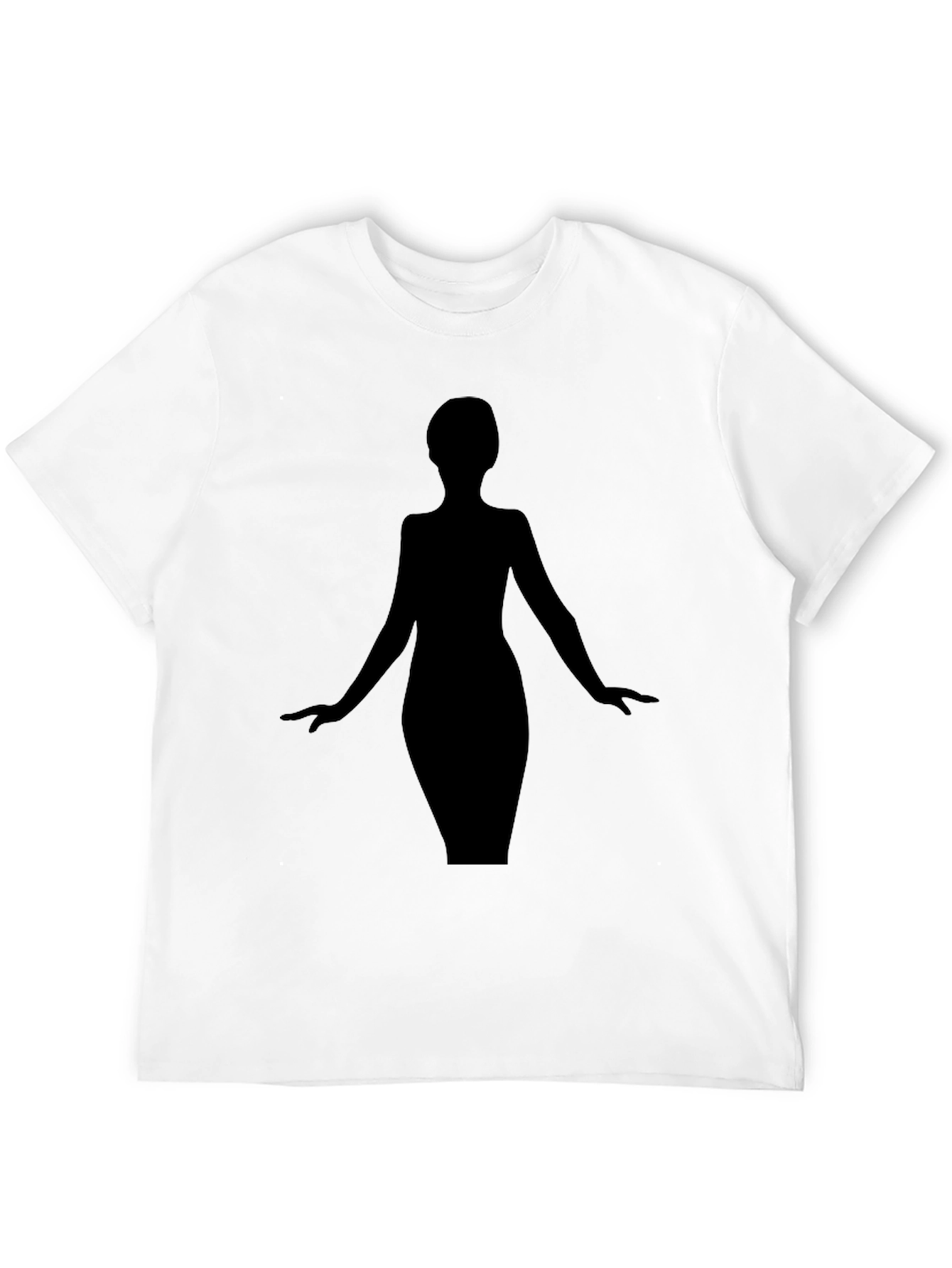 Elegant Woman Silhouette Black T-Shirt