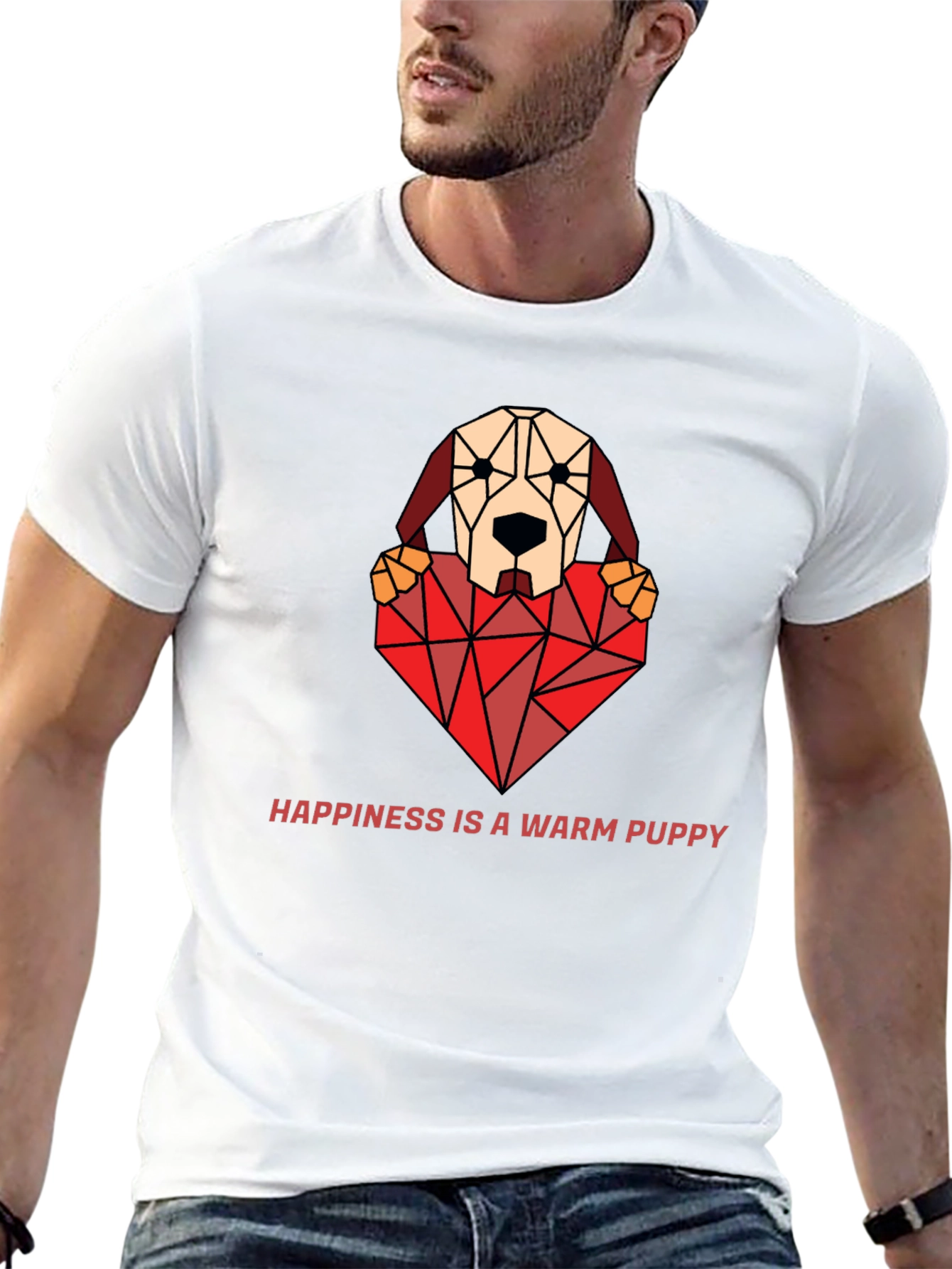 Geometric Puppy Love T-Shirt - Warm Fuzzy Feelings!