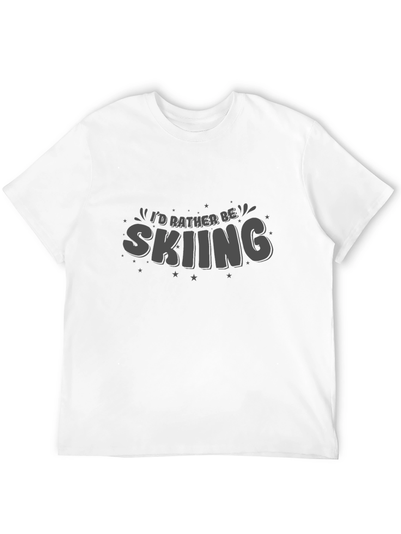 Id Rather Be Skiing Black Tee Shirt