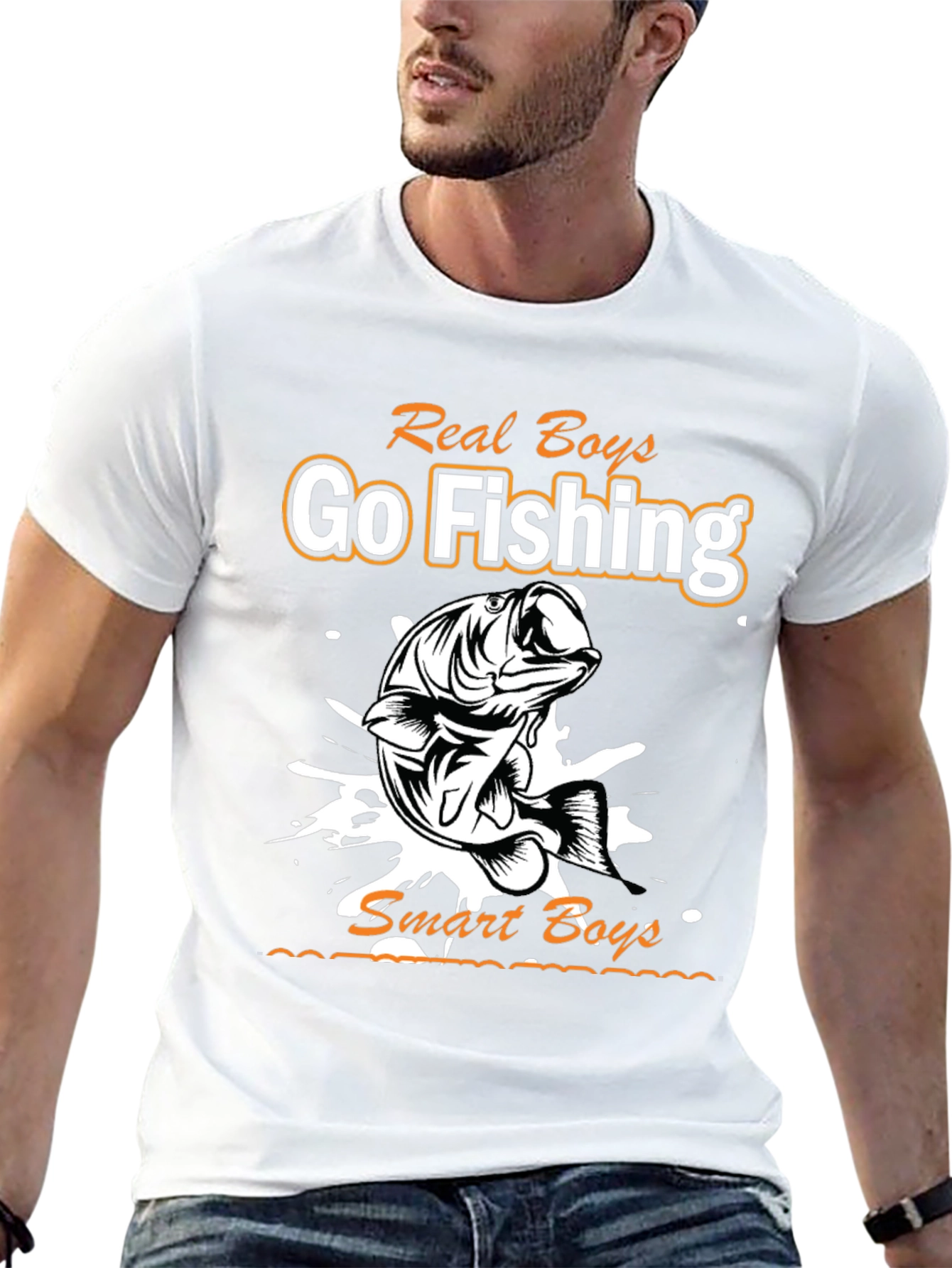 Real Boys Go Fishing Graphic T-Shirt