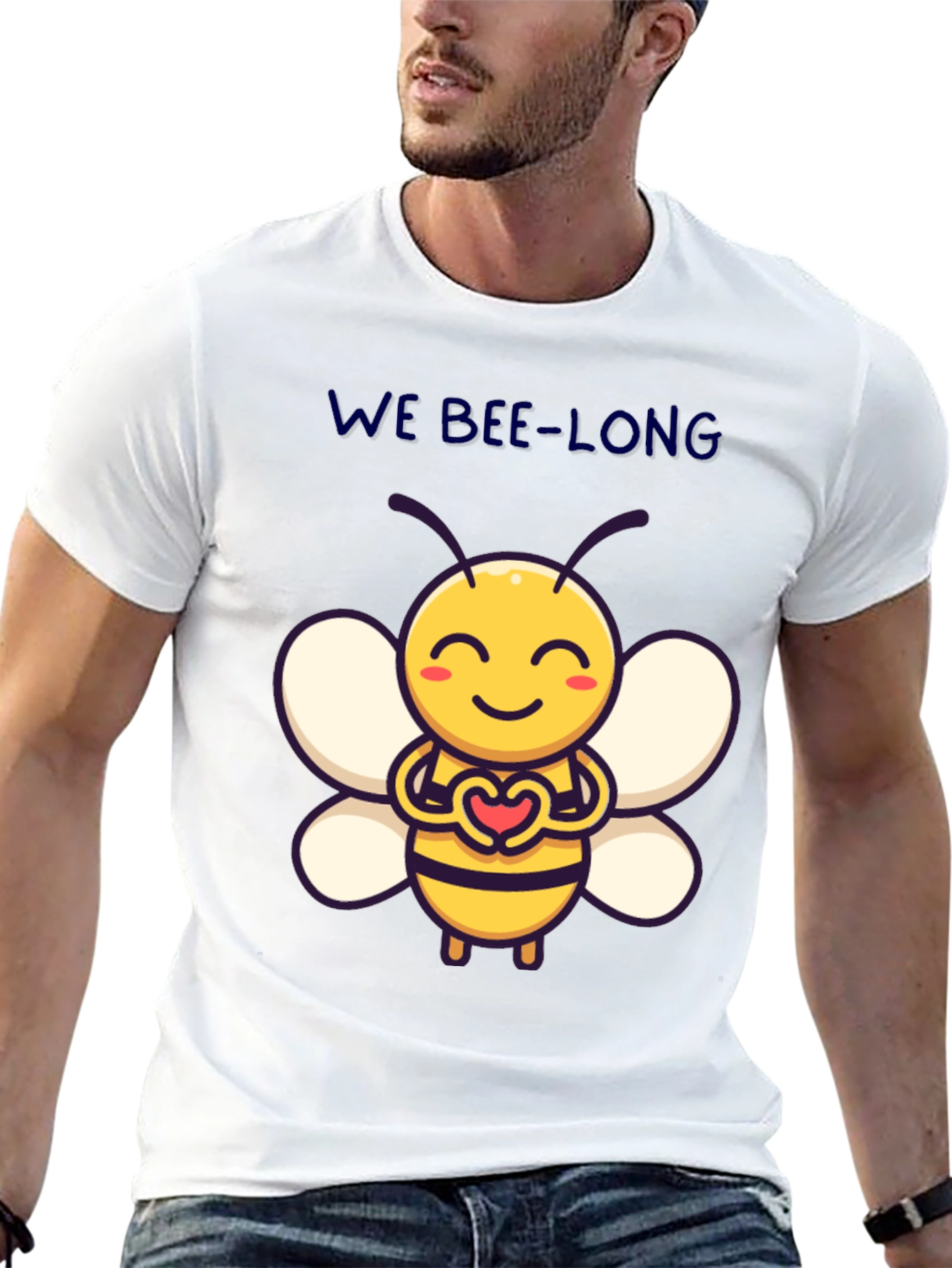 We Bee-Long Cute Bee Graphic T-Shirt