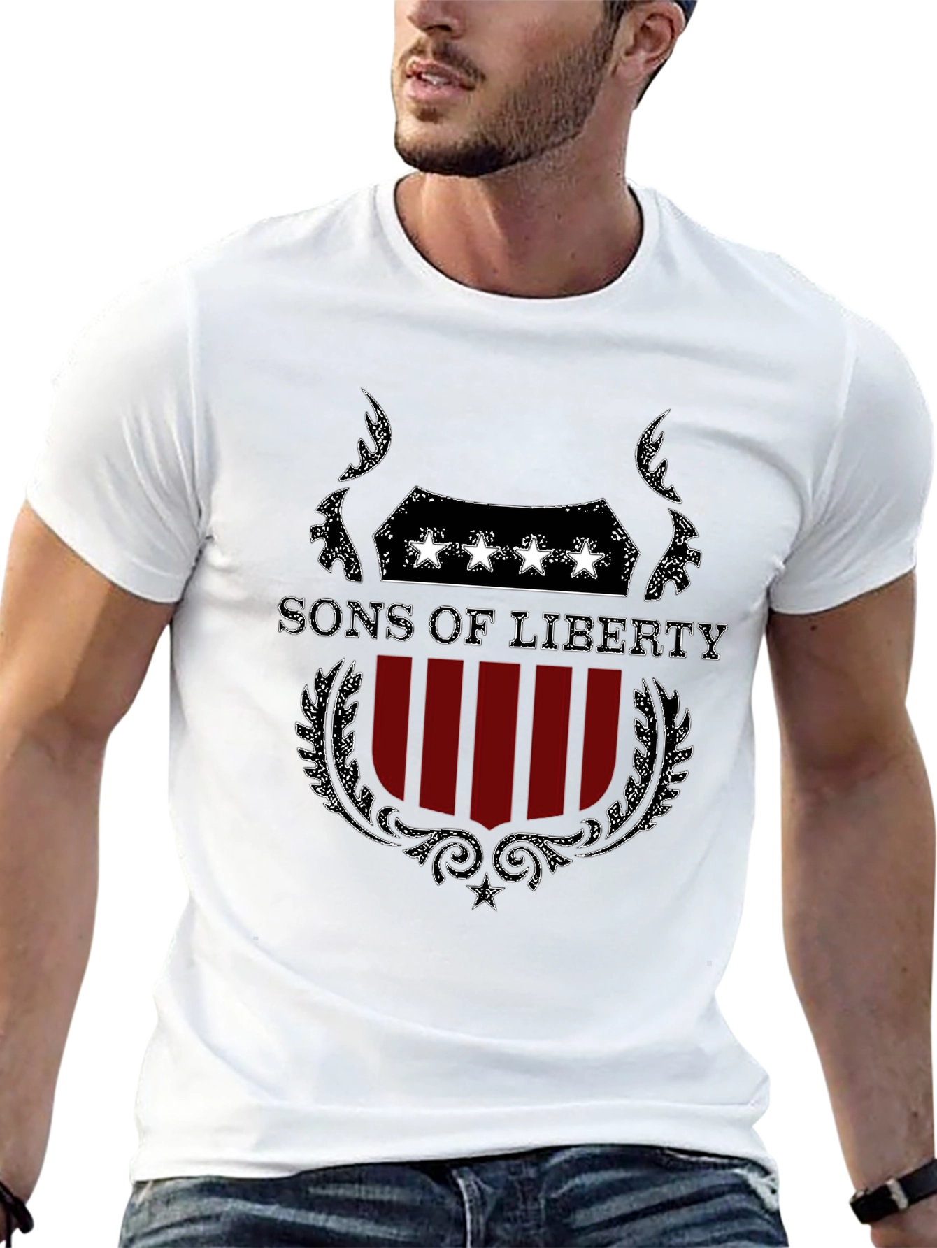 Sons of Liberty Graphic T-Shirt - Patriotic Design