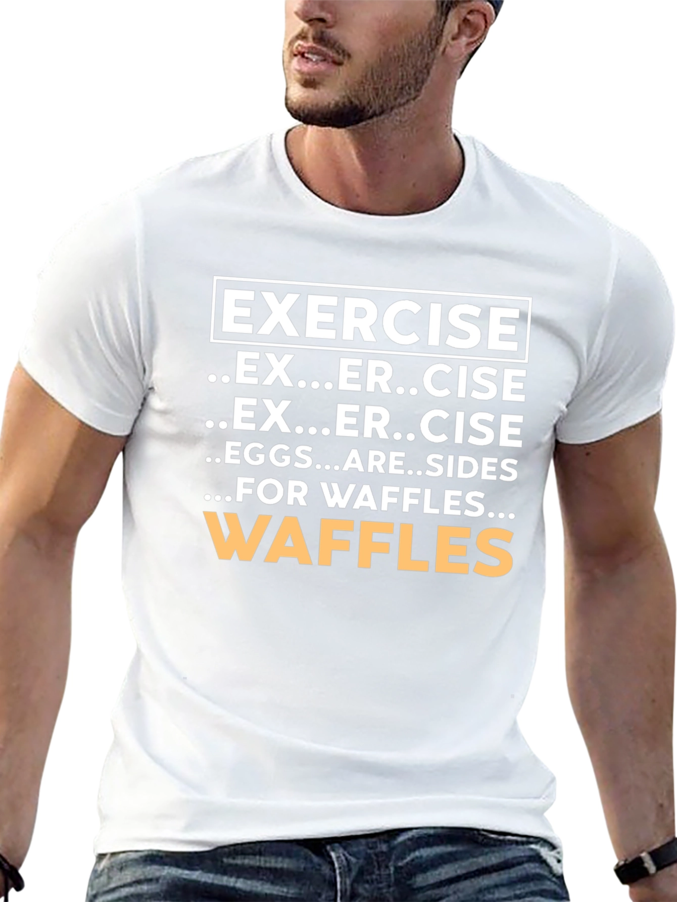 Funny Waffles and Exercise Graphic T-Shirt