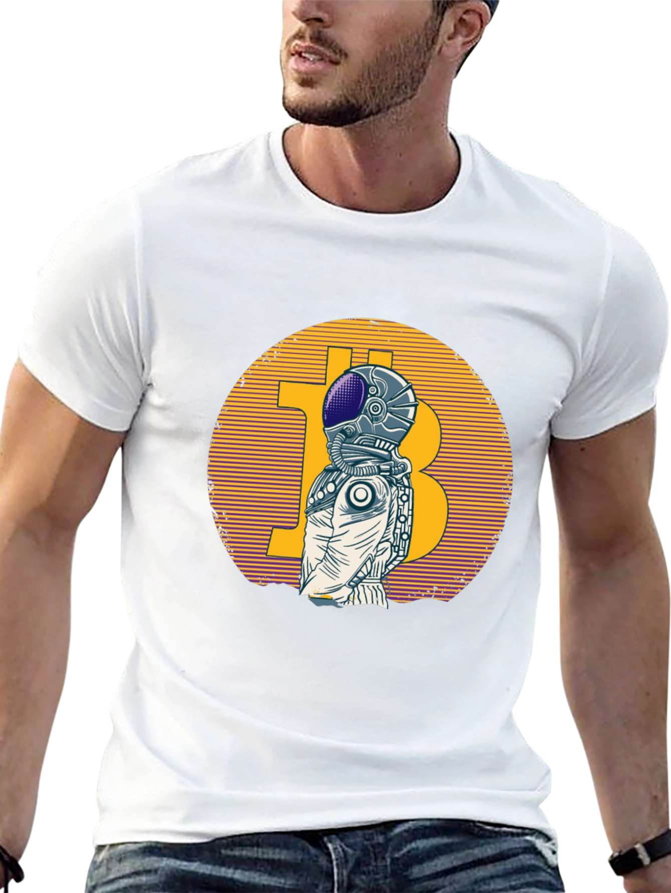Bitcoin Astronaut Graphic T-Shirt - Crypto Space Tee