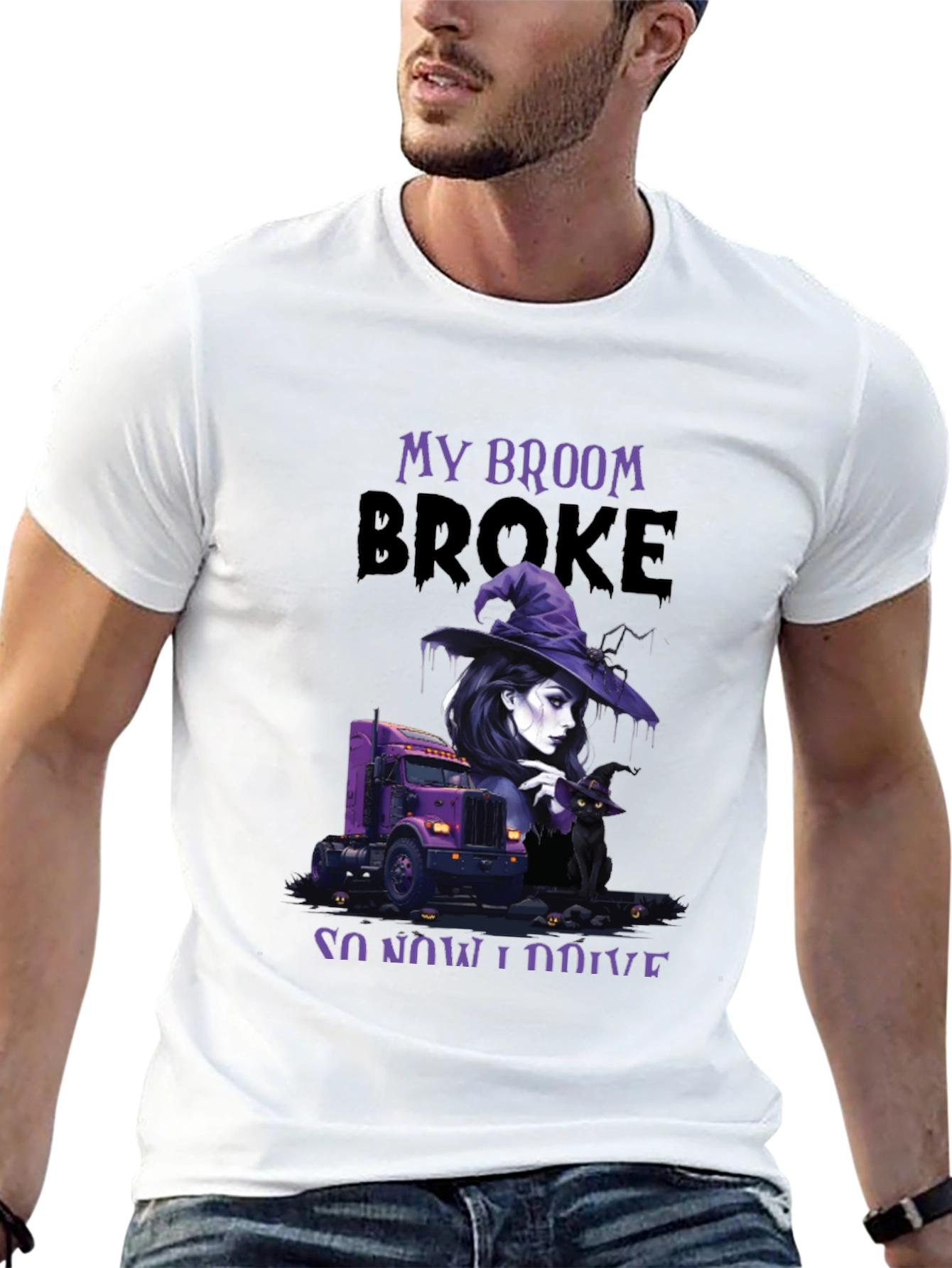 My Broom Broke Trucker T-Shirt