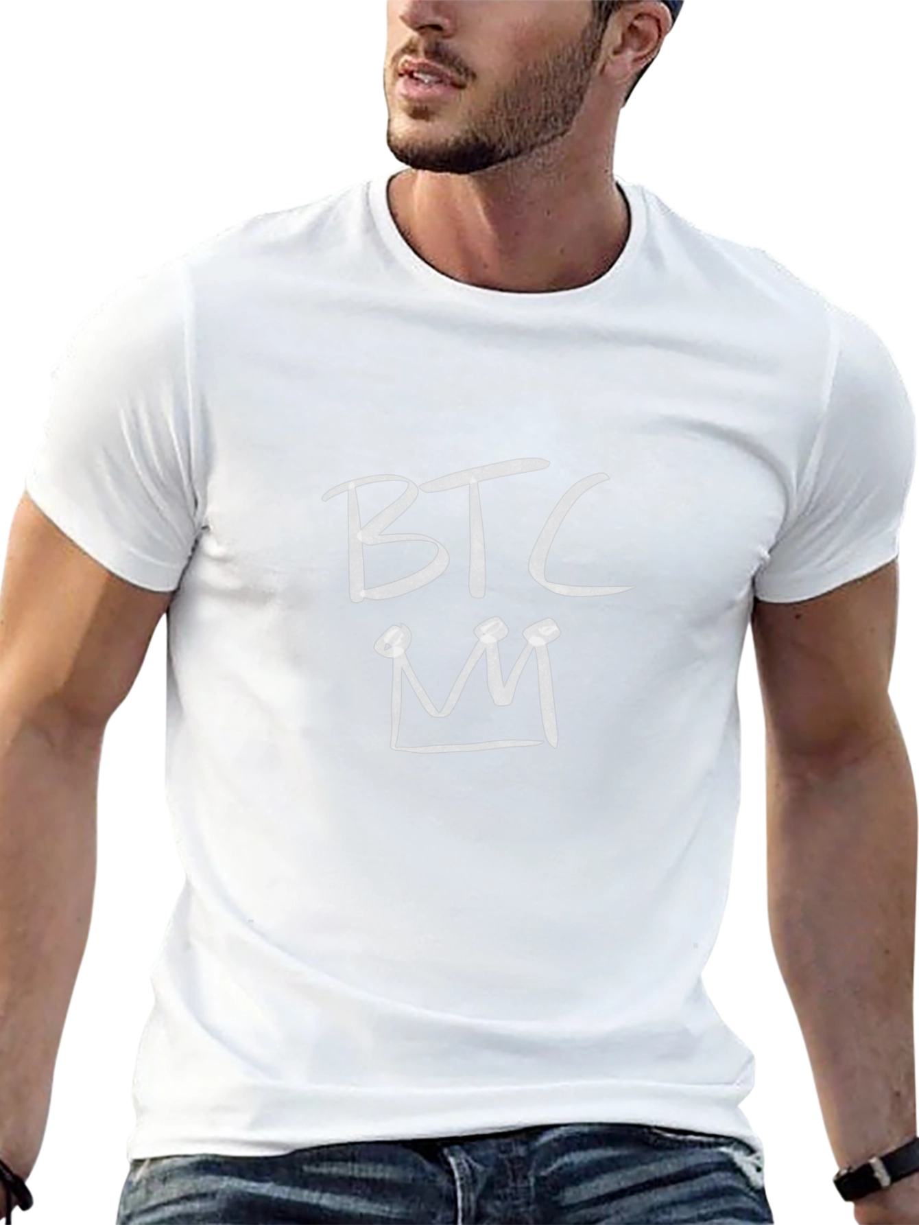 BTC King Black T-Shirt - Crypto Bitcoin Design