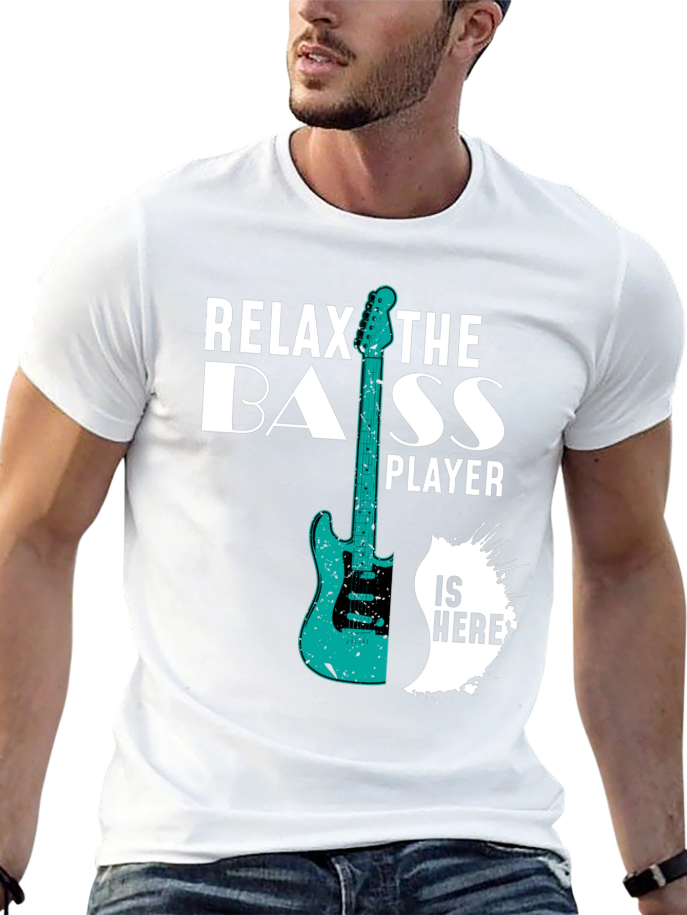 Relax the Bass Player T-Shirt - Black Graphic Tee