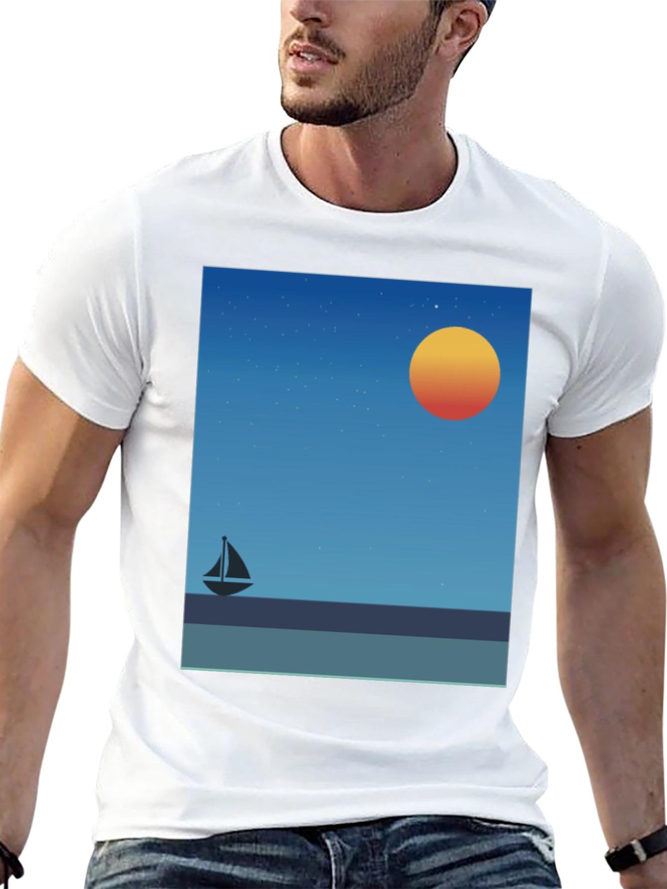 Sunset Sailboat Graphic Tee