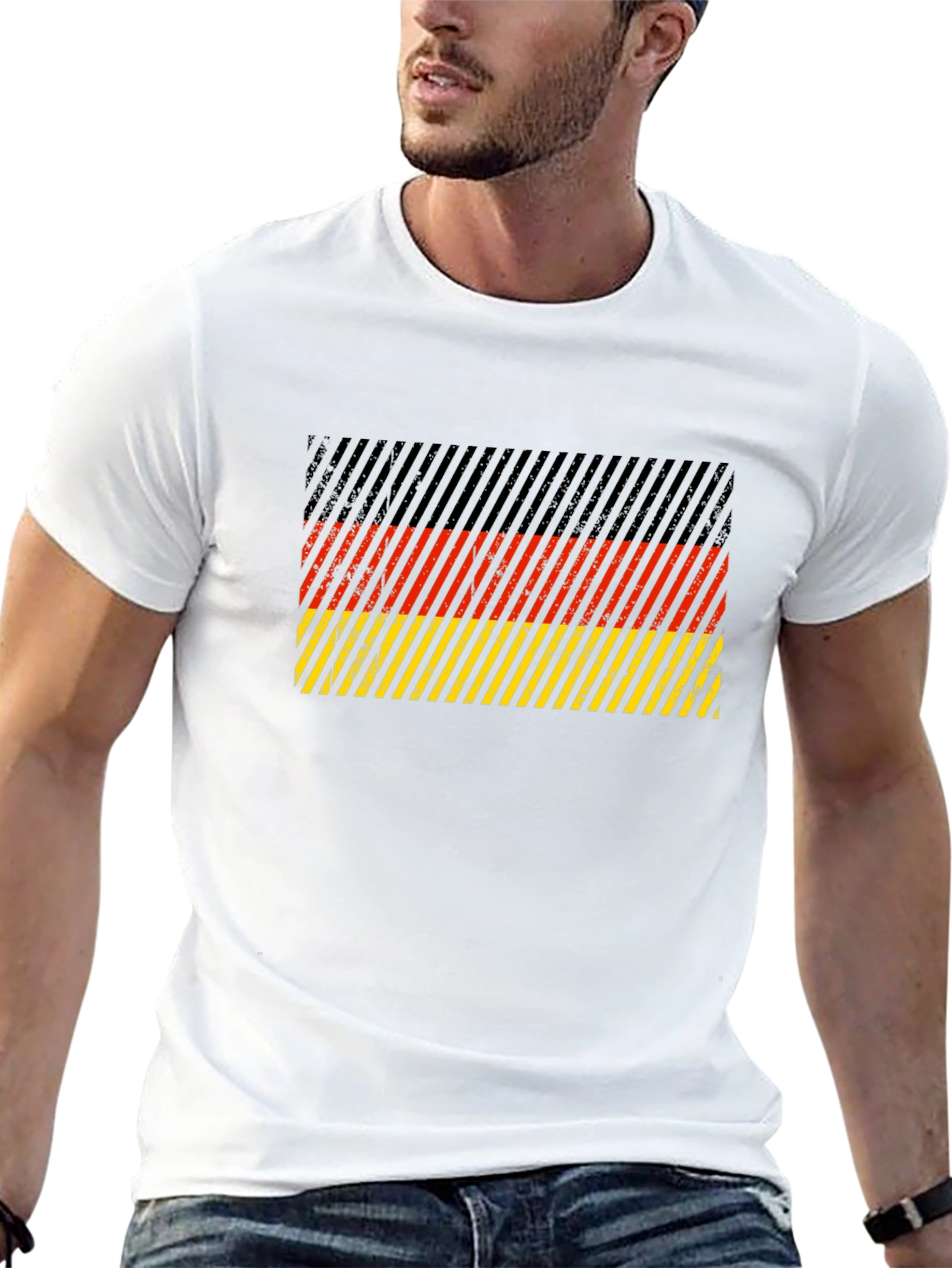 German Flag Striped Graphic T-Shirt