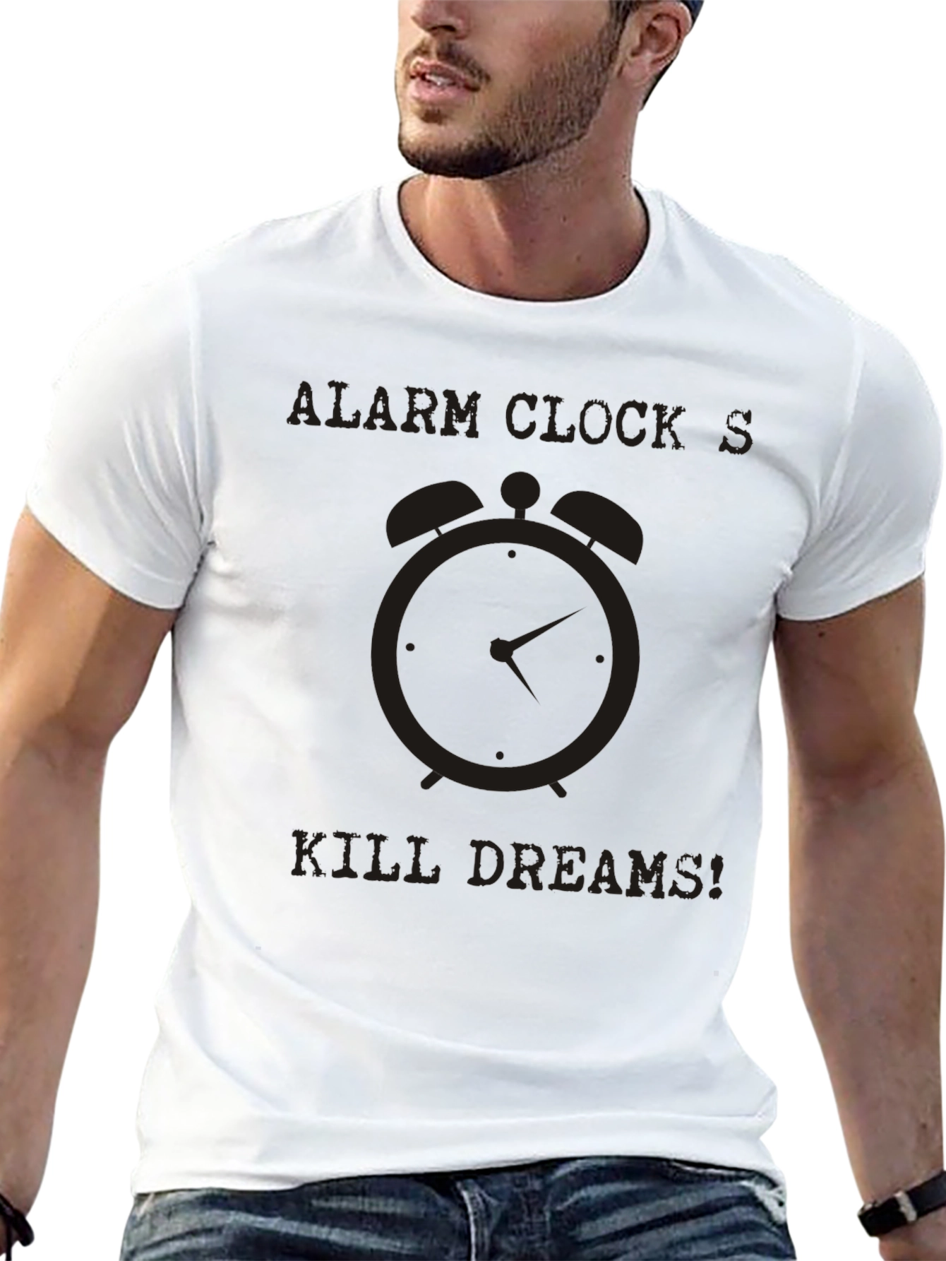 Alarm Clock Kills Dreams Black Graphic Tee
