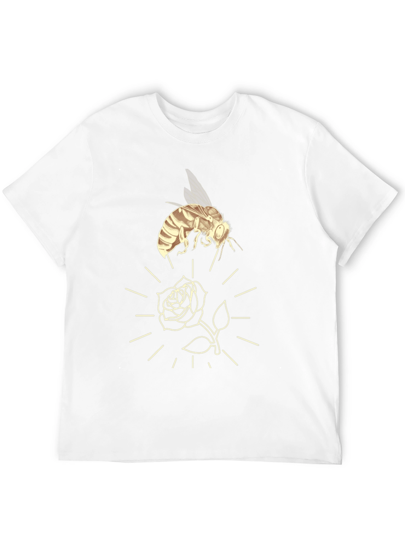 Bee and Rose Graphic Tee - Black Casual T-Shirt