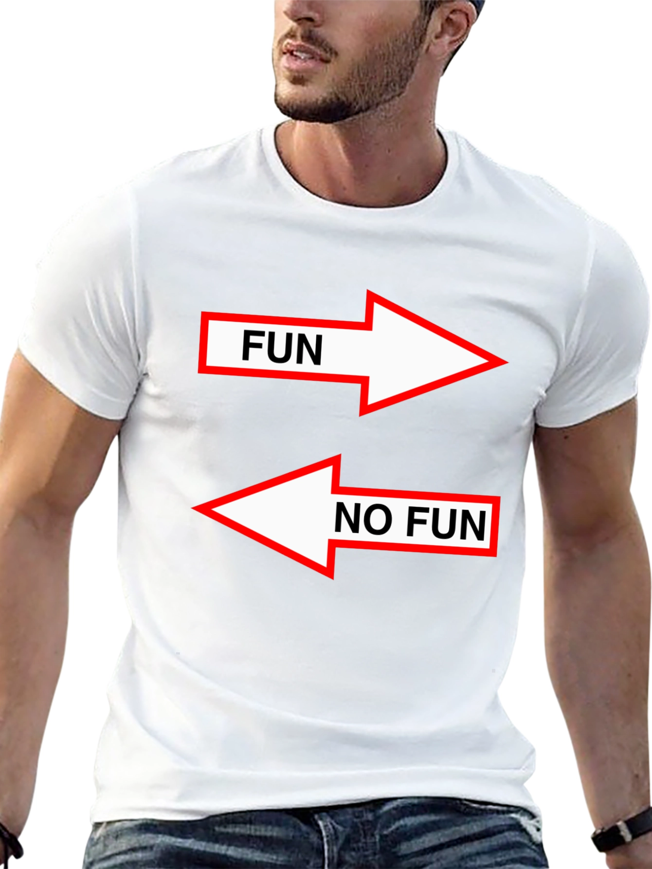Fun/No Fun Arrow Graphic Tee - Black