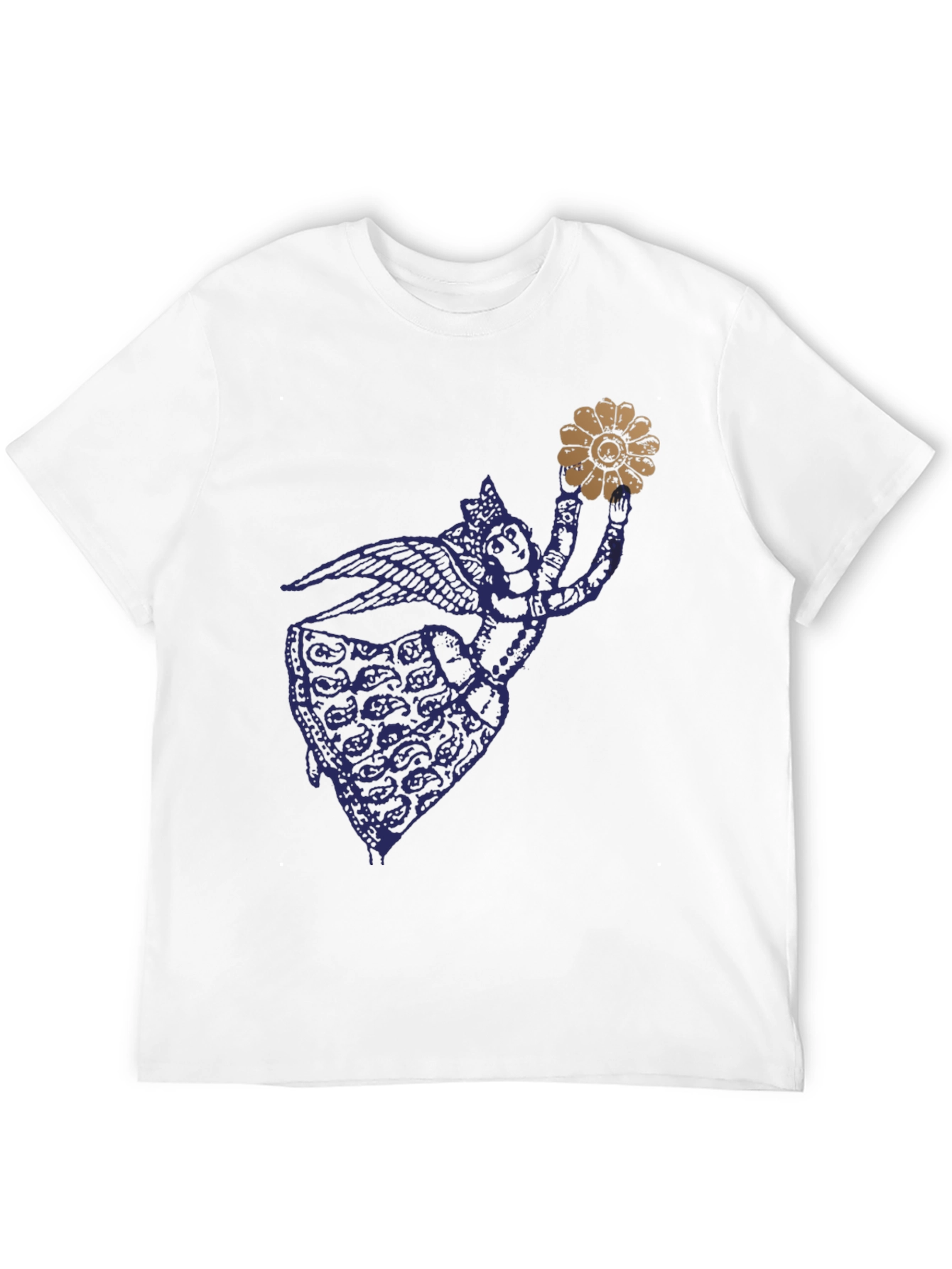 Black Graphic T-Shirt with Angel Design