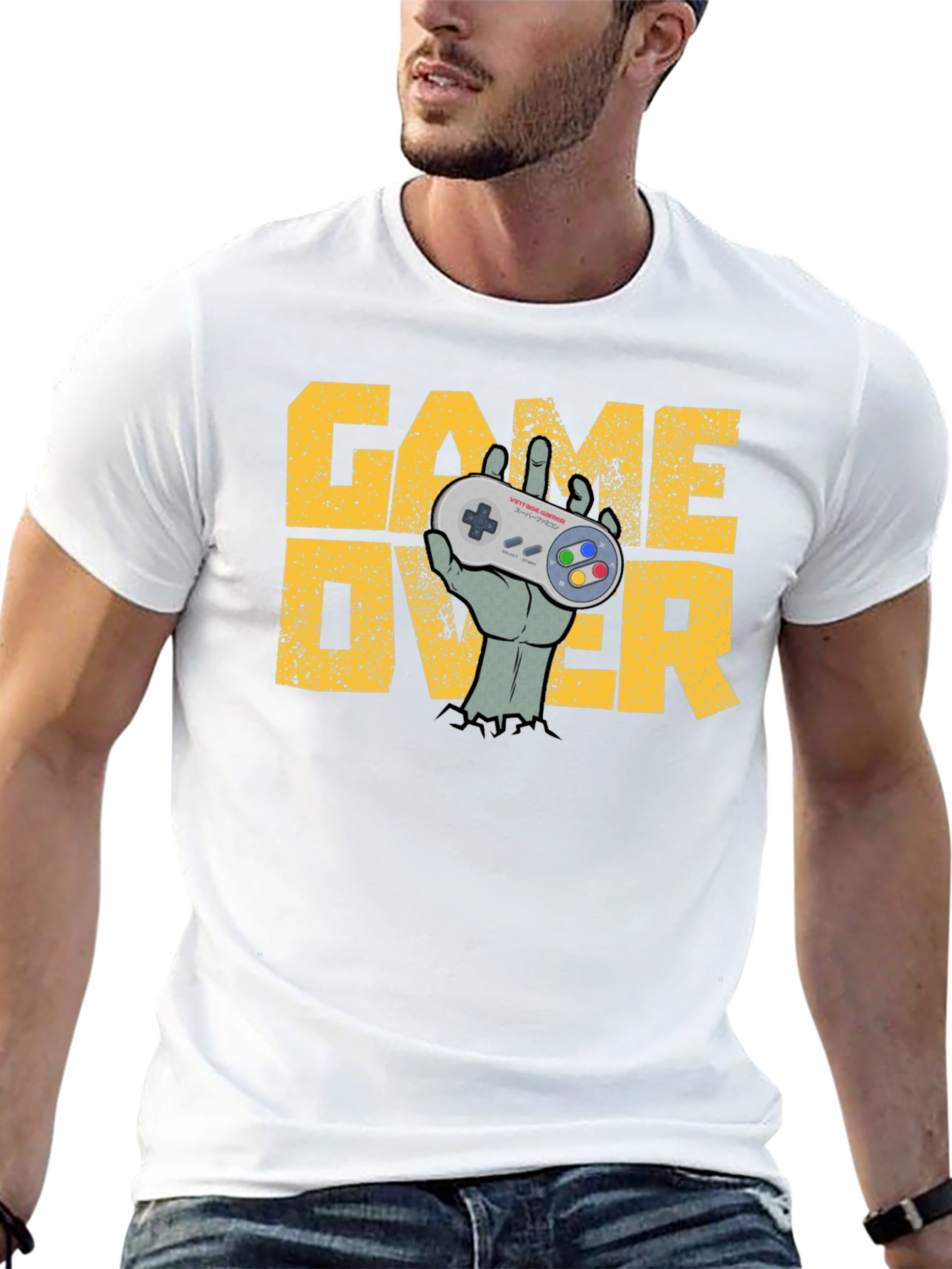 Game Over Zombie Hand Controller T-Shirt