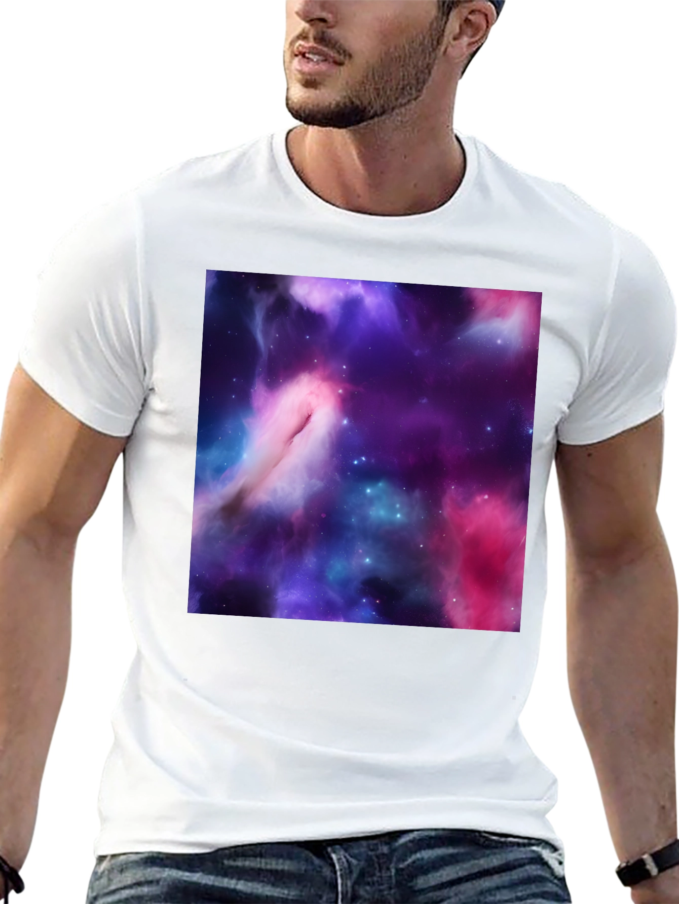 Cosmic Nebula Black T-Shirt