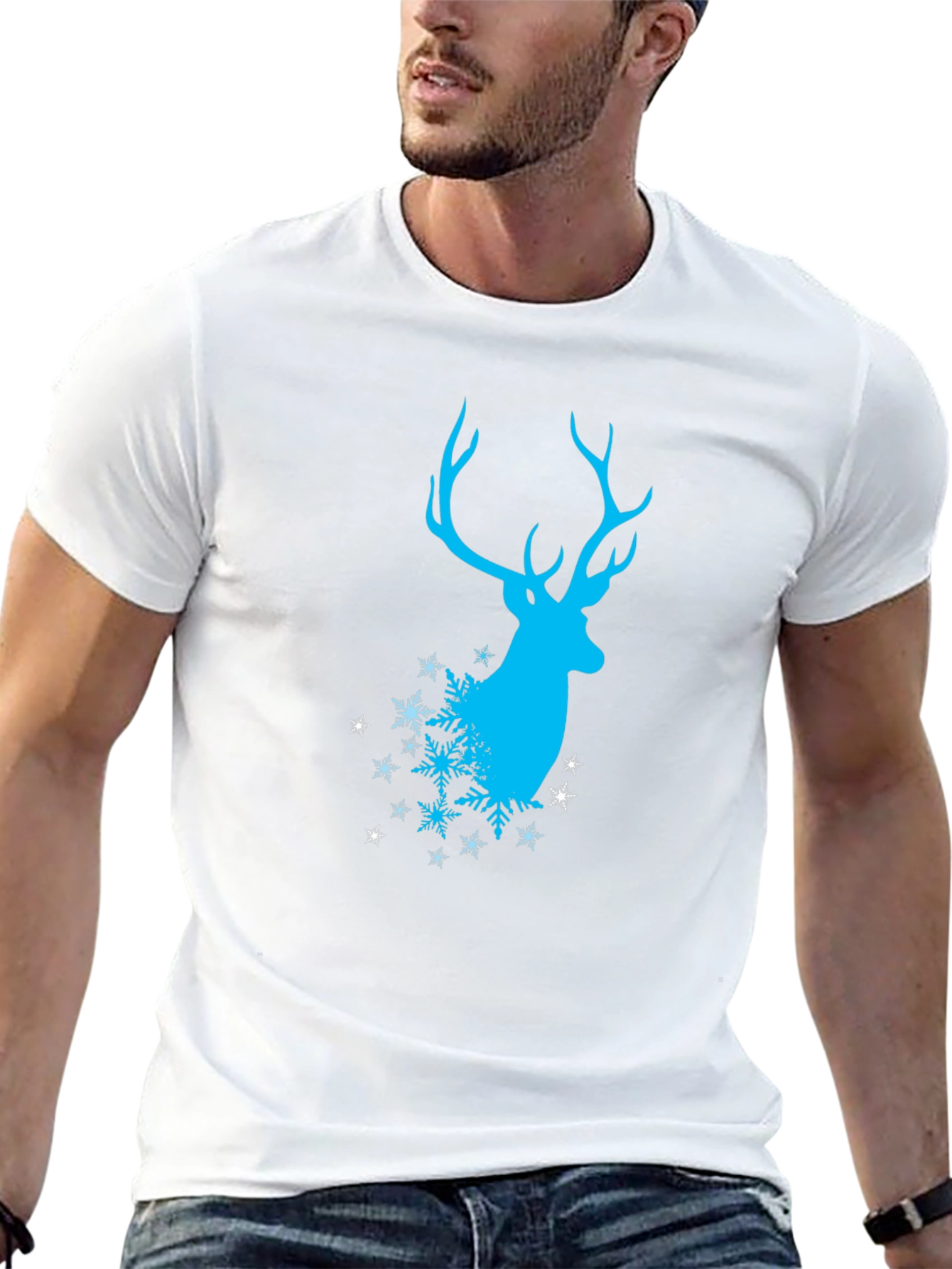 Winter Deer T-Shirt - Stylish Black Tee