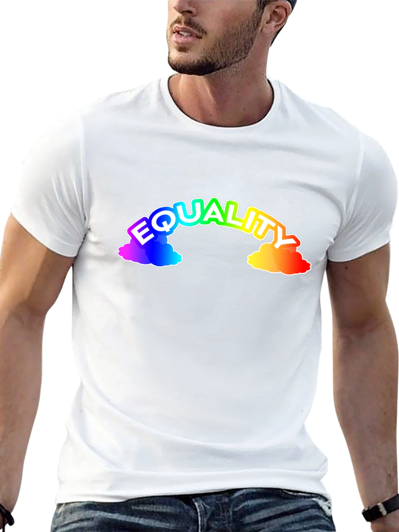 Equality Rainbow Graphic Black T-Shirt