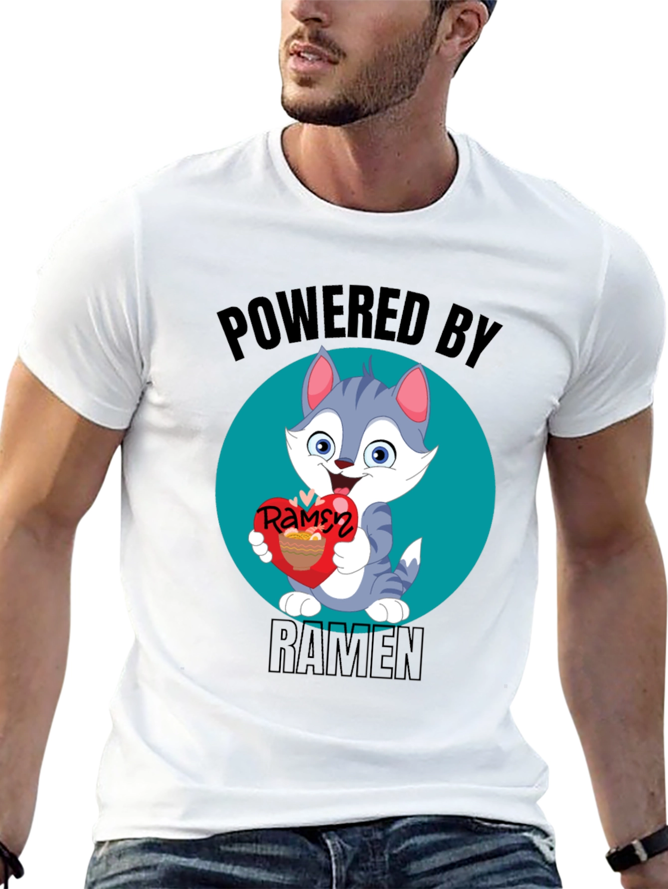 Powered By Ramen Cat T-Shirt