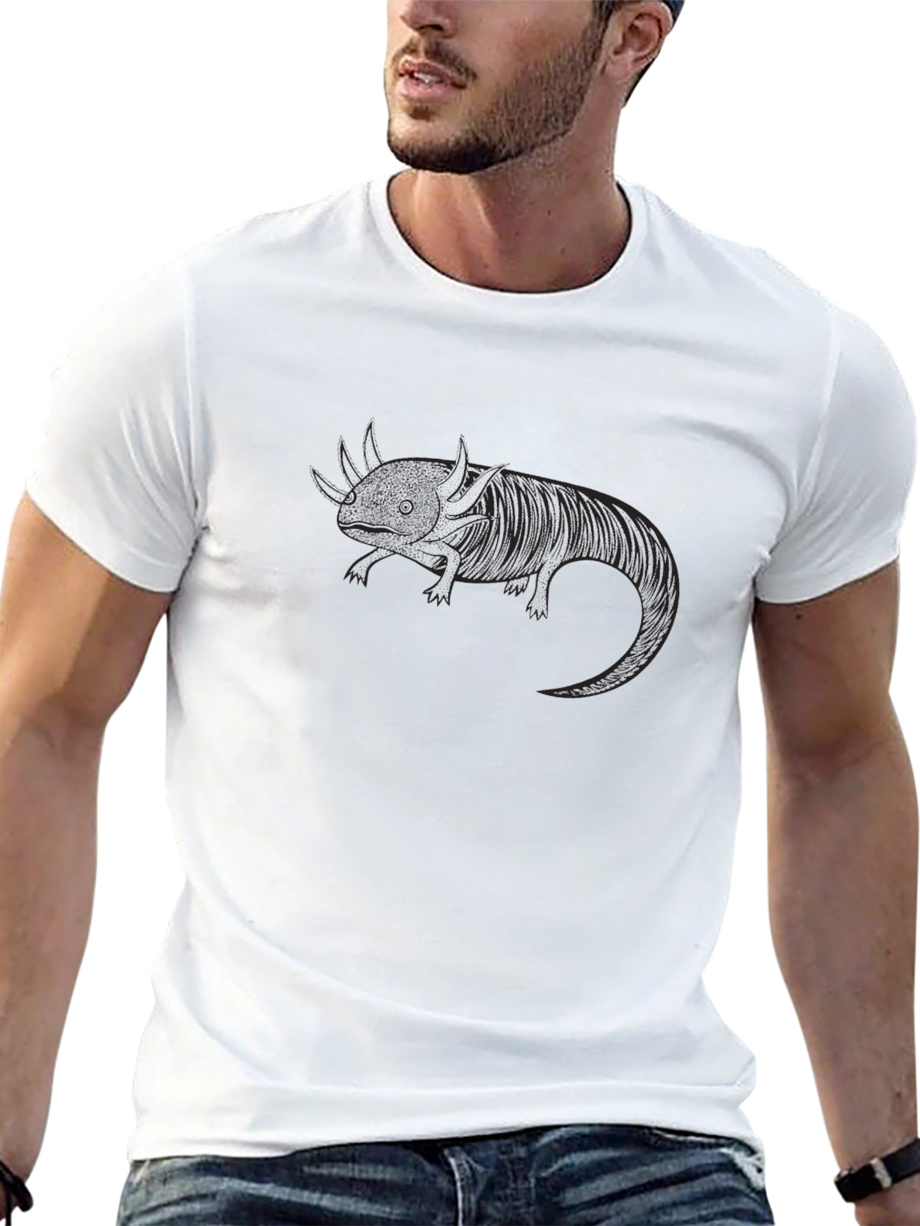 Axolotl Graphic Tee - Black Unisex