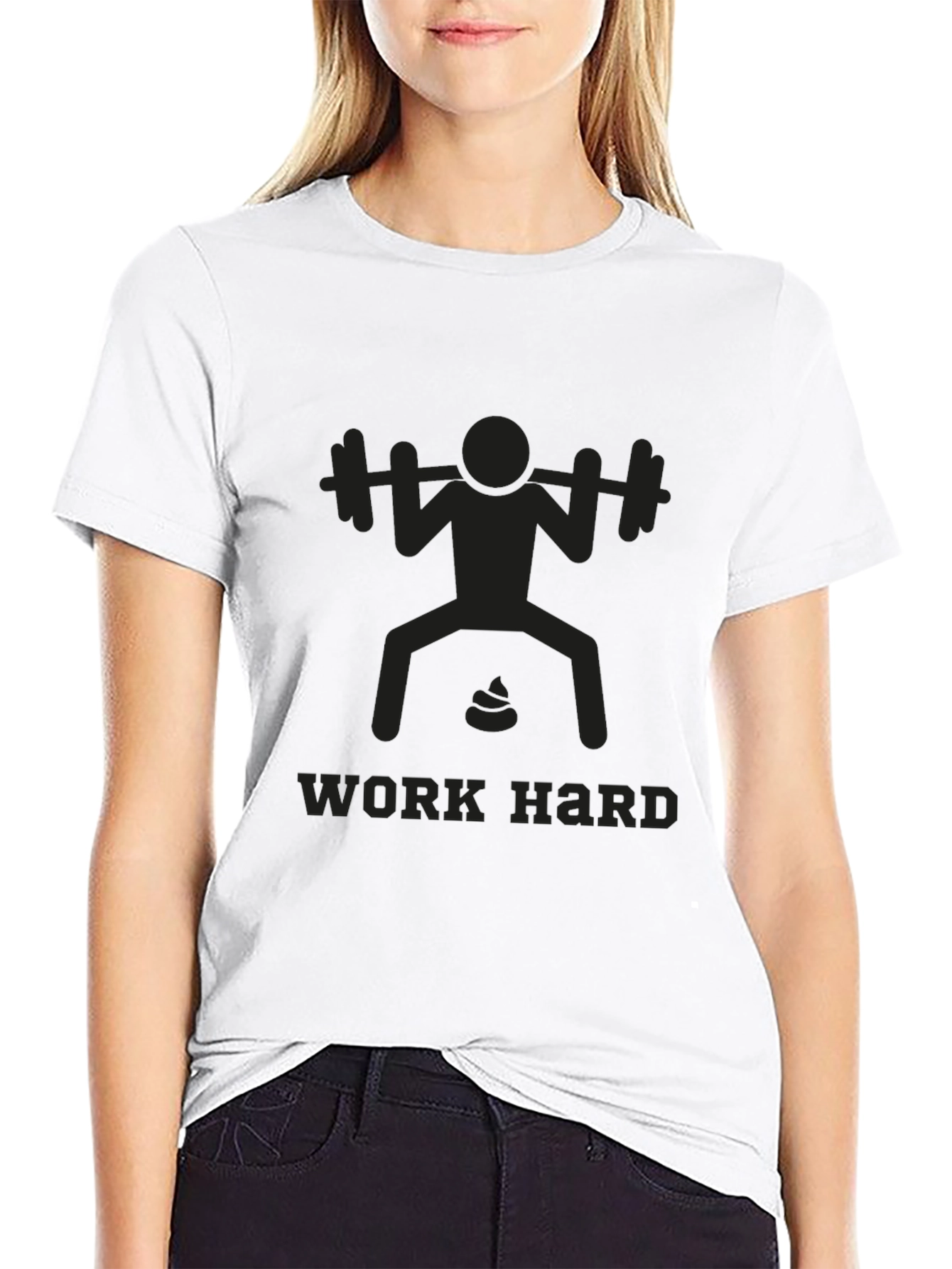 Work Hard Squat T-Shirt - Funny Fitness Tee