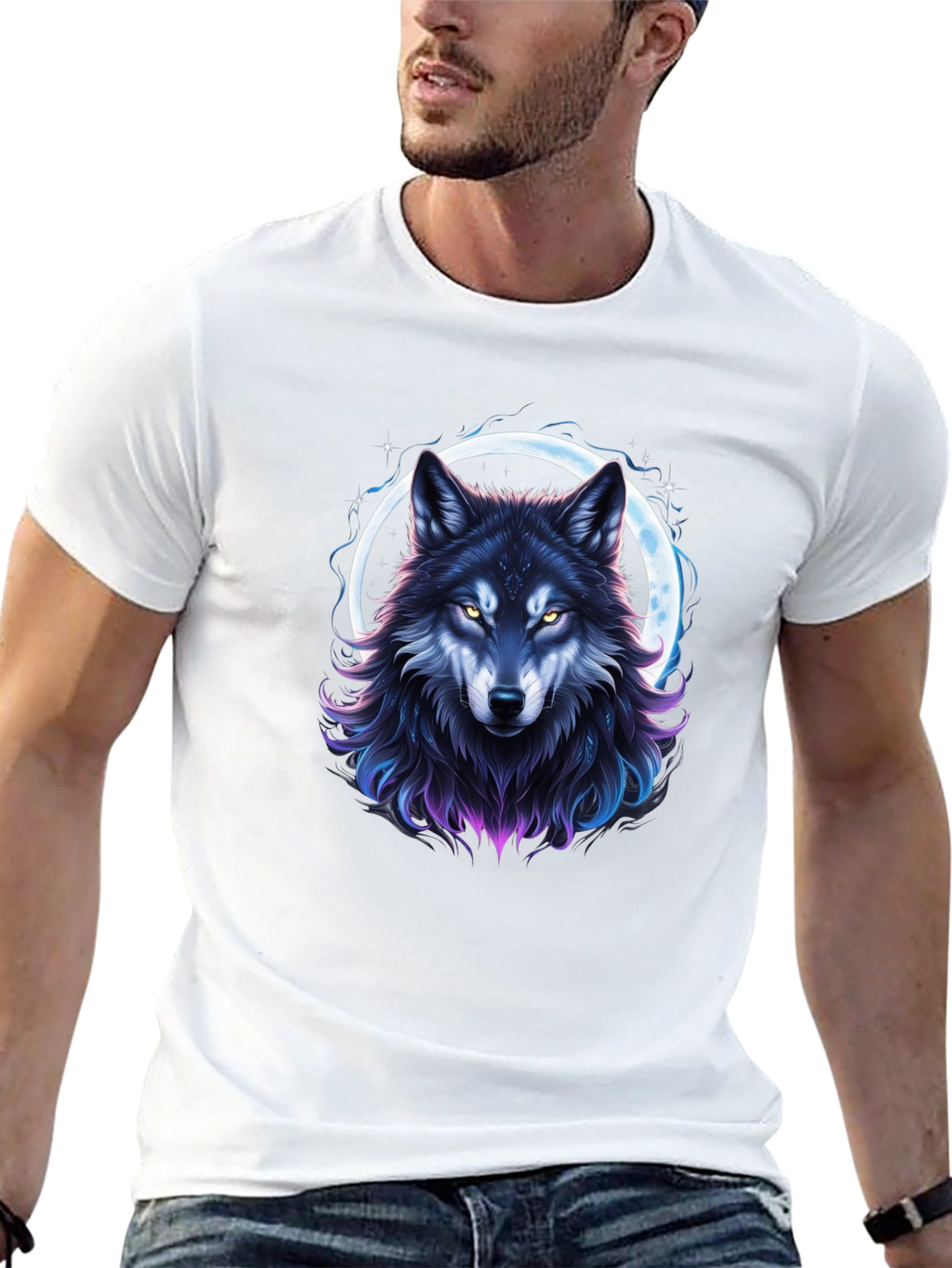 Wolf Moon Graphic Tee - Mens Black T-Shirt